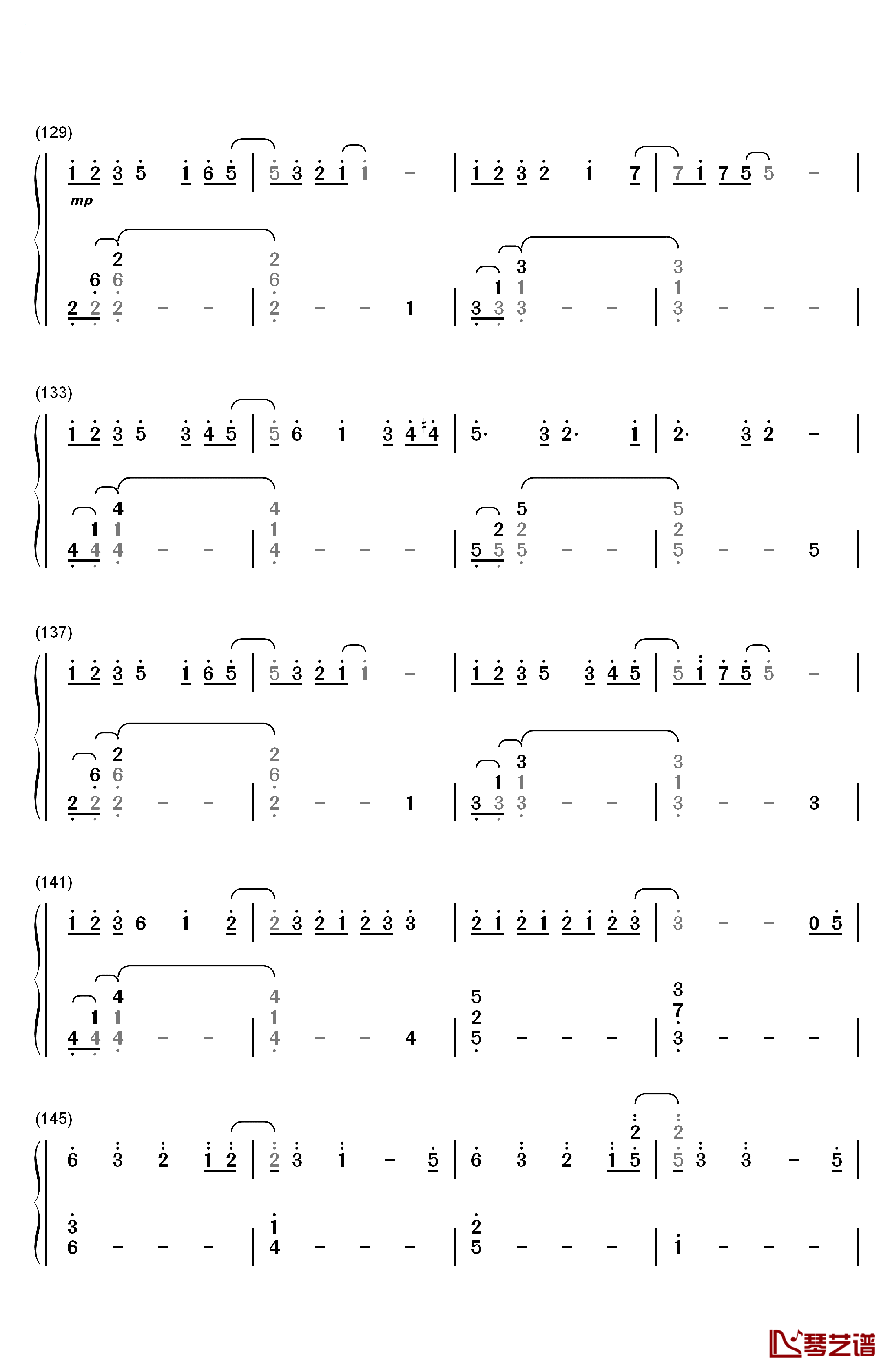 サマータイムレコード钢琴简谱-数字双手-IA7