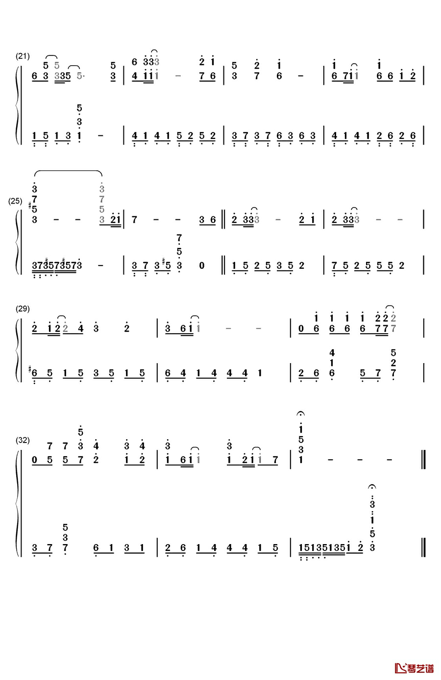 somewhere钢琴简谱-数字双手-桑岛法子2