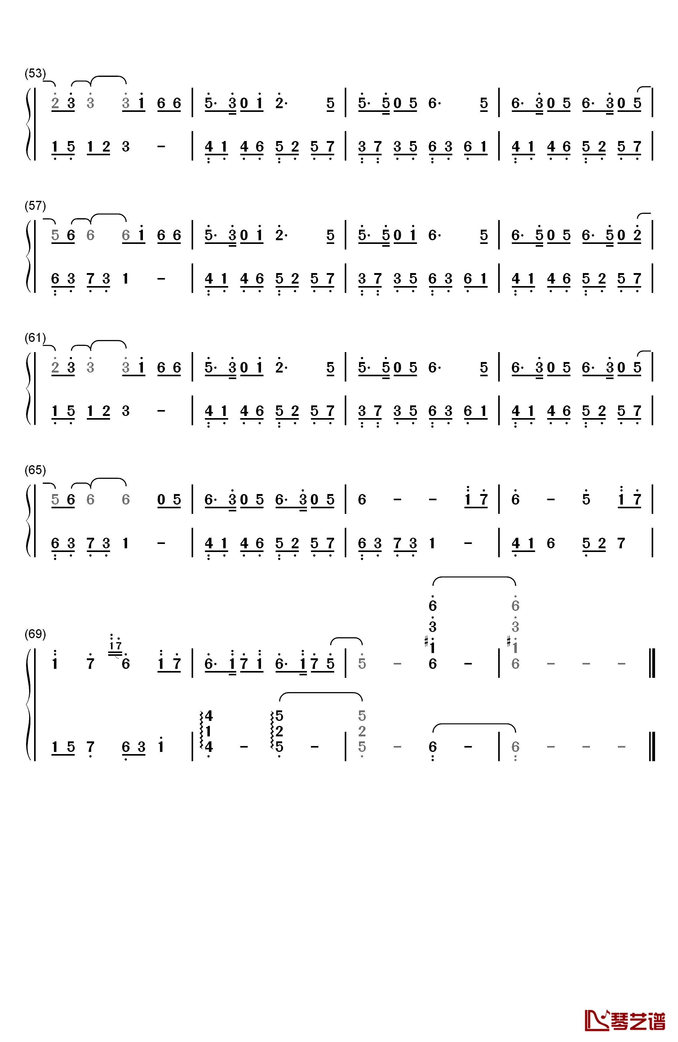 离人愁钢琴简谱-数字双手-李袁杰3