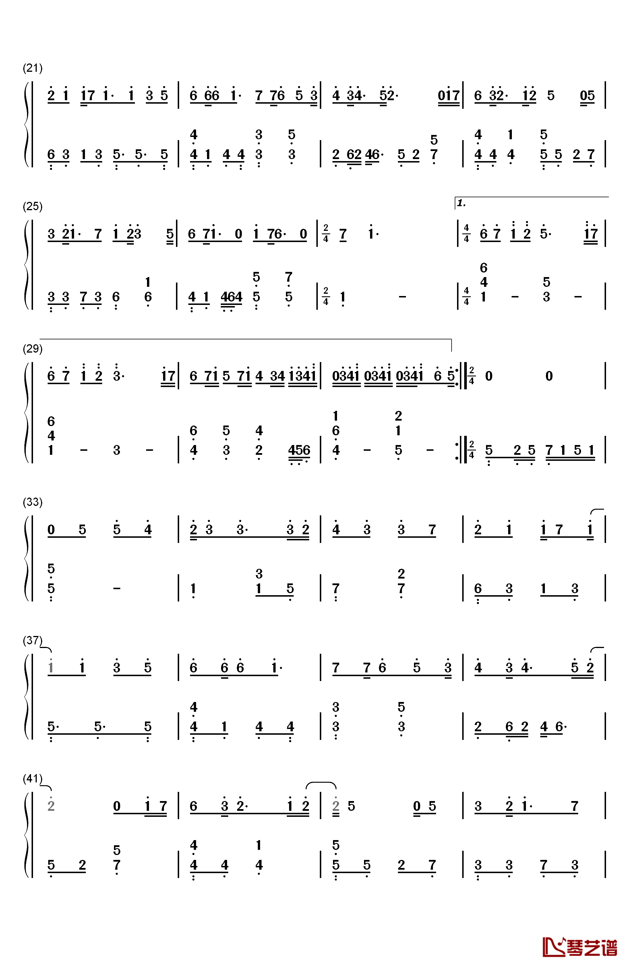 只是太爱你钢琴简谱-数字双手-张敬轩2