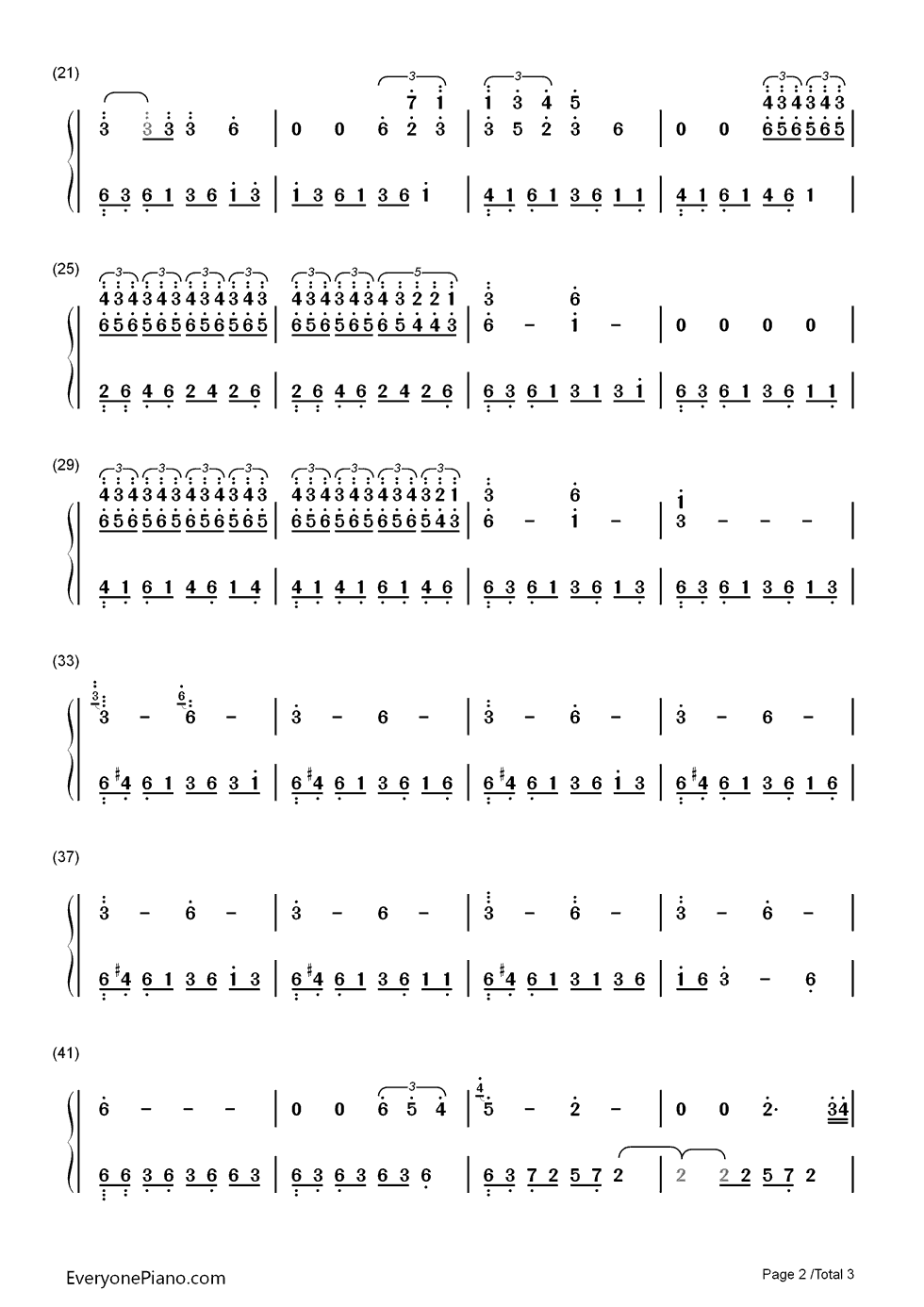 Butterfly钢琴简谱-数字双手-Kevin Kern2