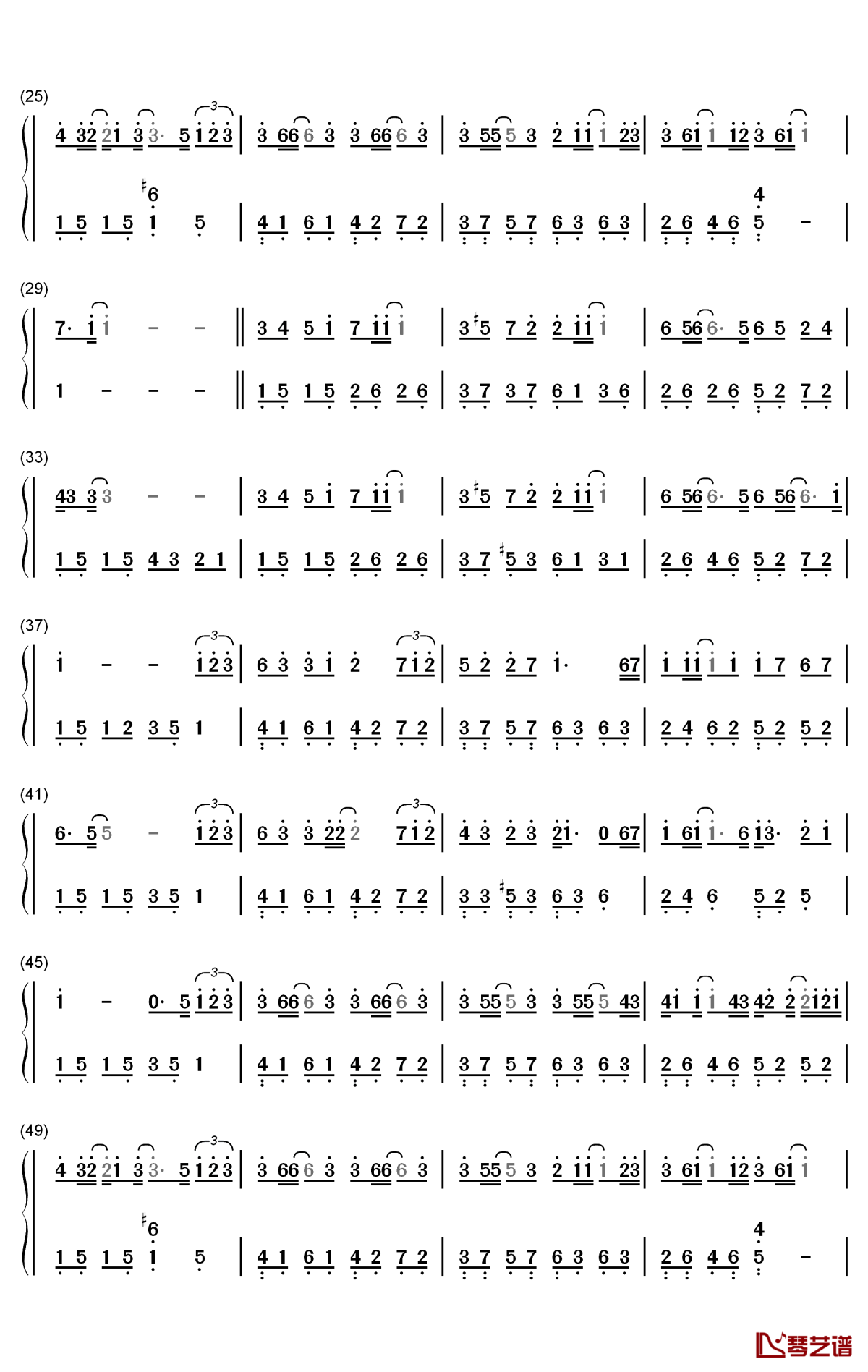 忽而今夏钢琴简谱-数字双手-汪苏泷2