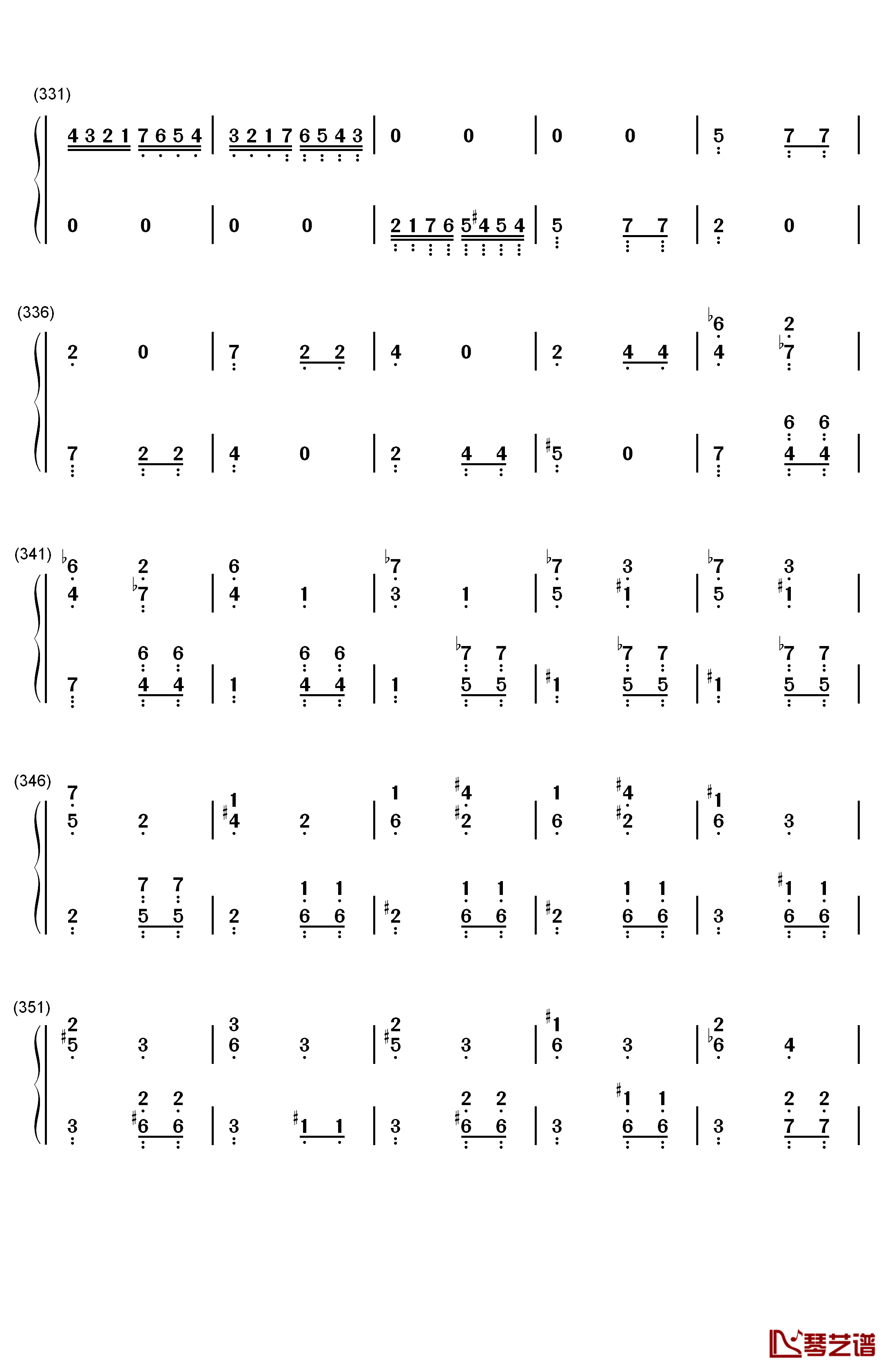 丢失一分钱的愤怒钢琴简谱-数字双手-贝多芬14