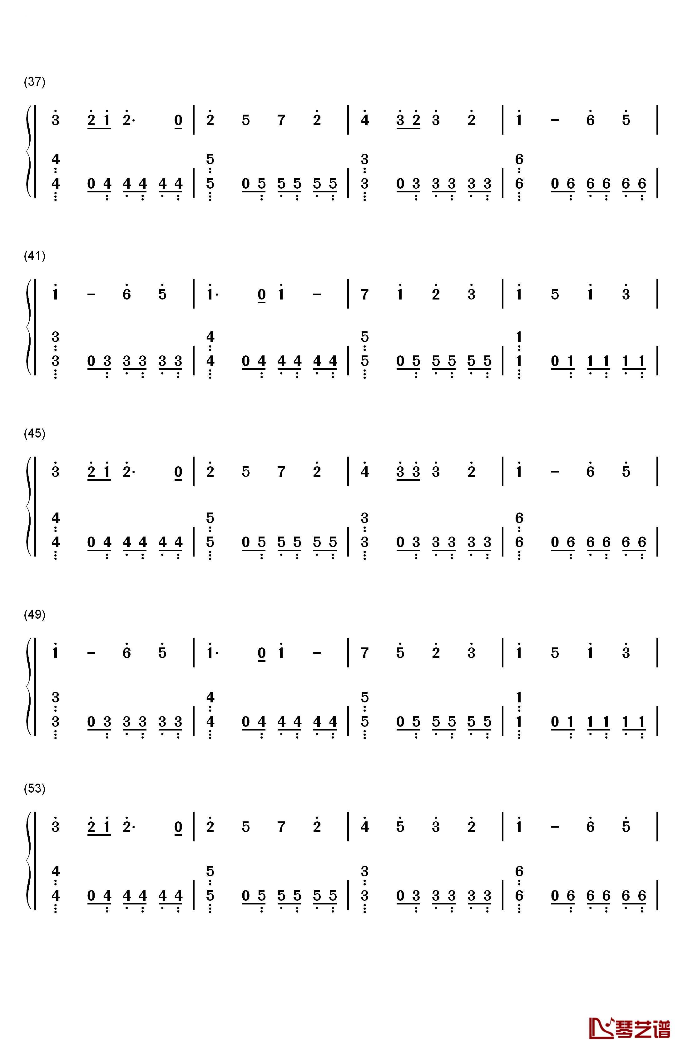 シルエット钢琴简谱-数字双手-KANA-BOON3