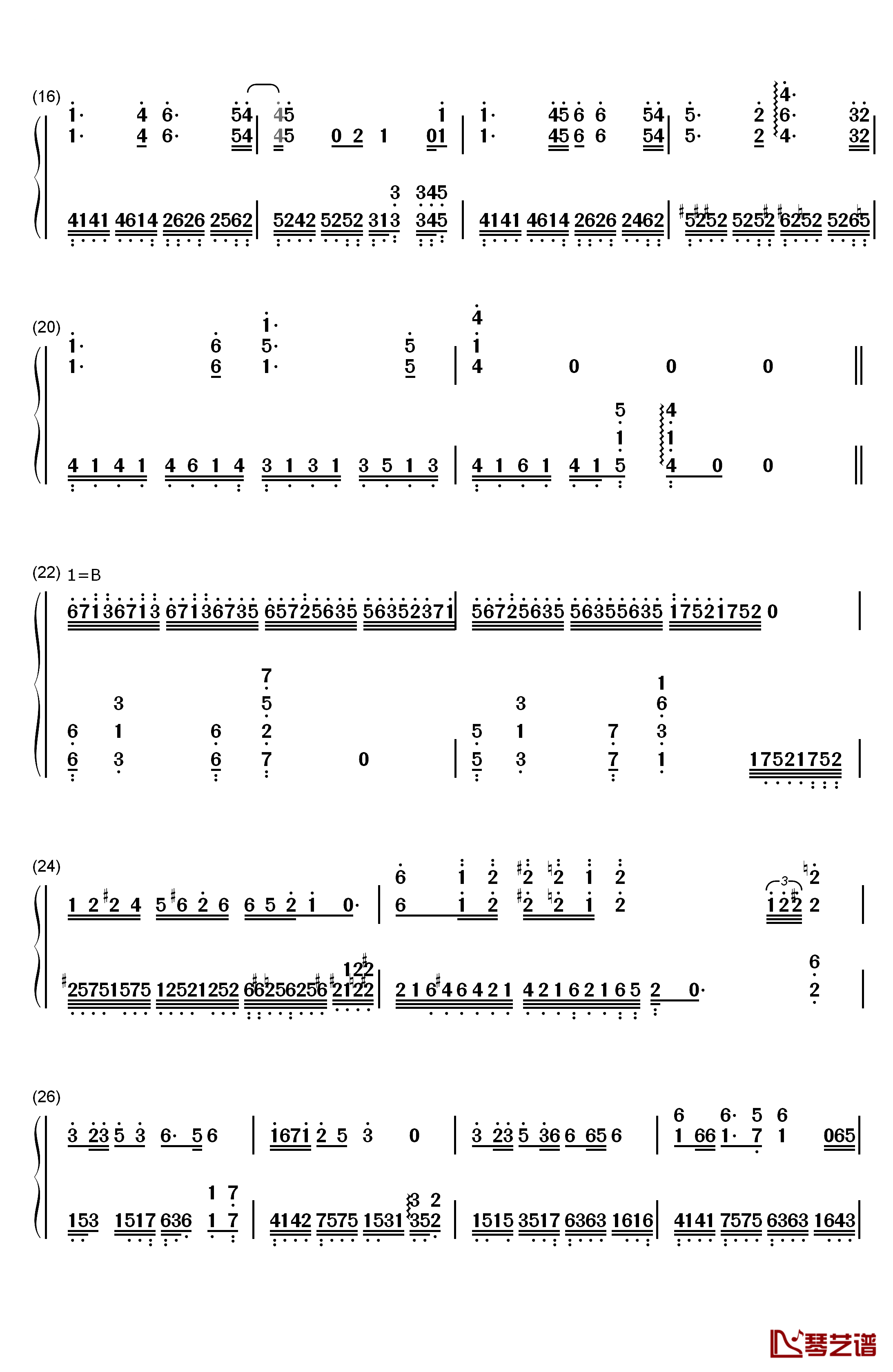 雾中列车钢琴简谱-数字双手-李健 王俊凯2