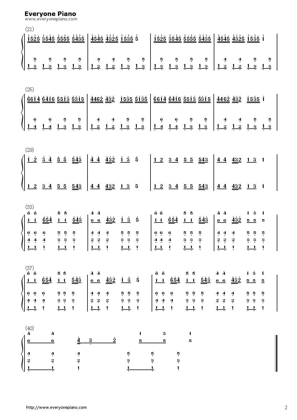 小熊与洋娃娃跳舞钢琴简谱-数字双手2