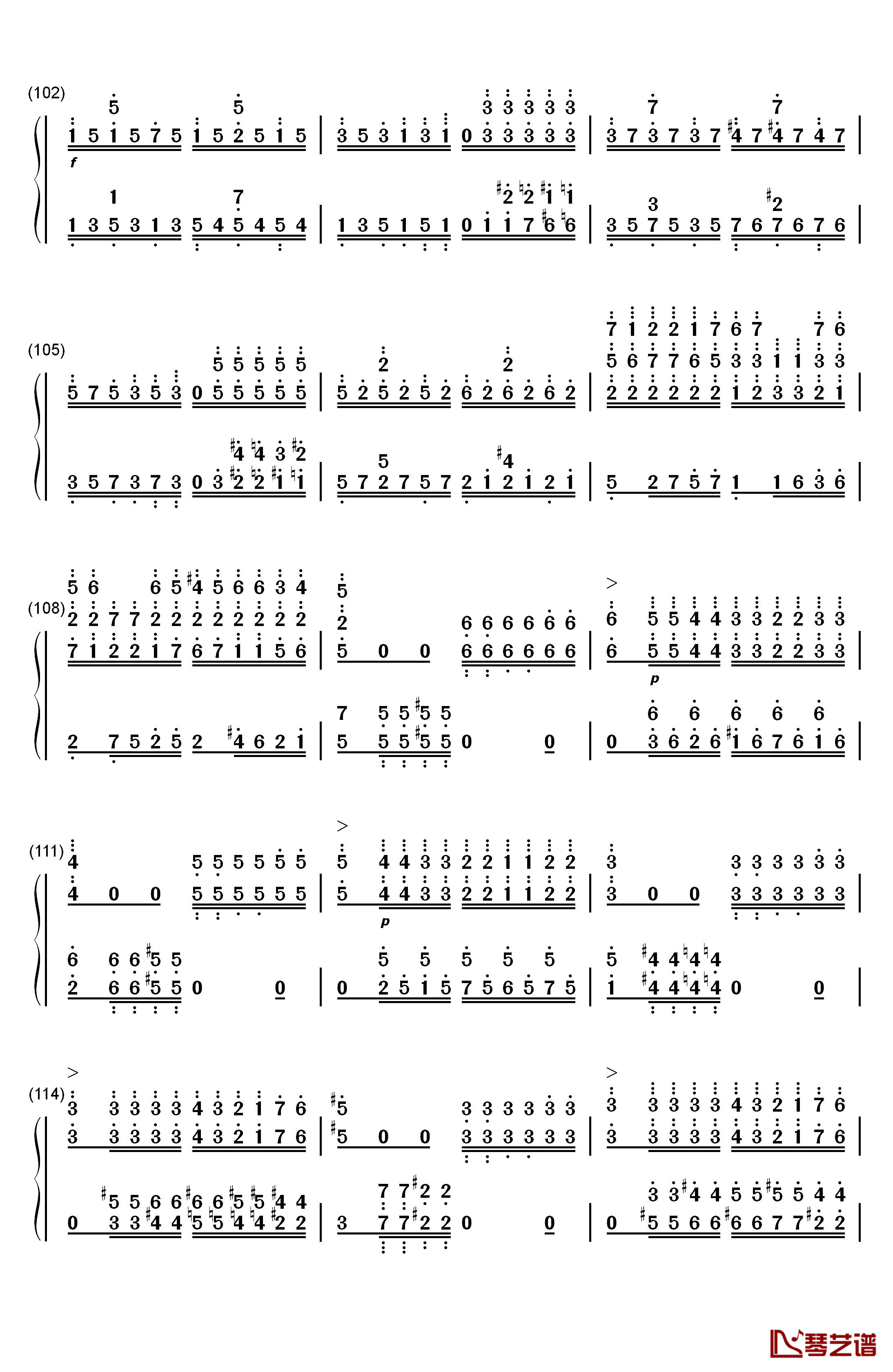 钟钢琴简谱-数字双手-李斯特9