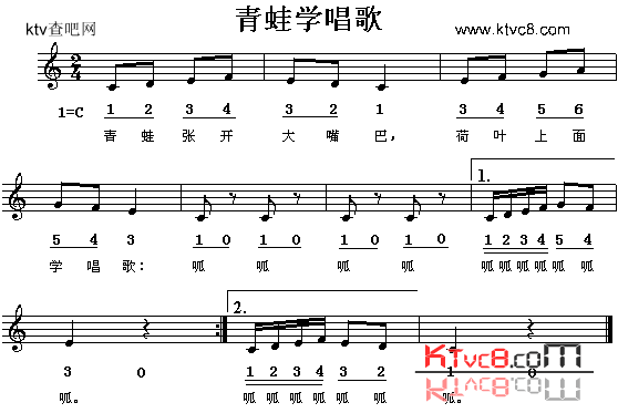 青蛙学唱歌简谱1
