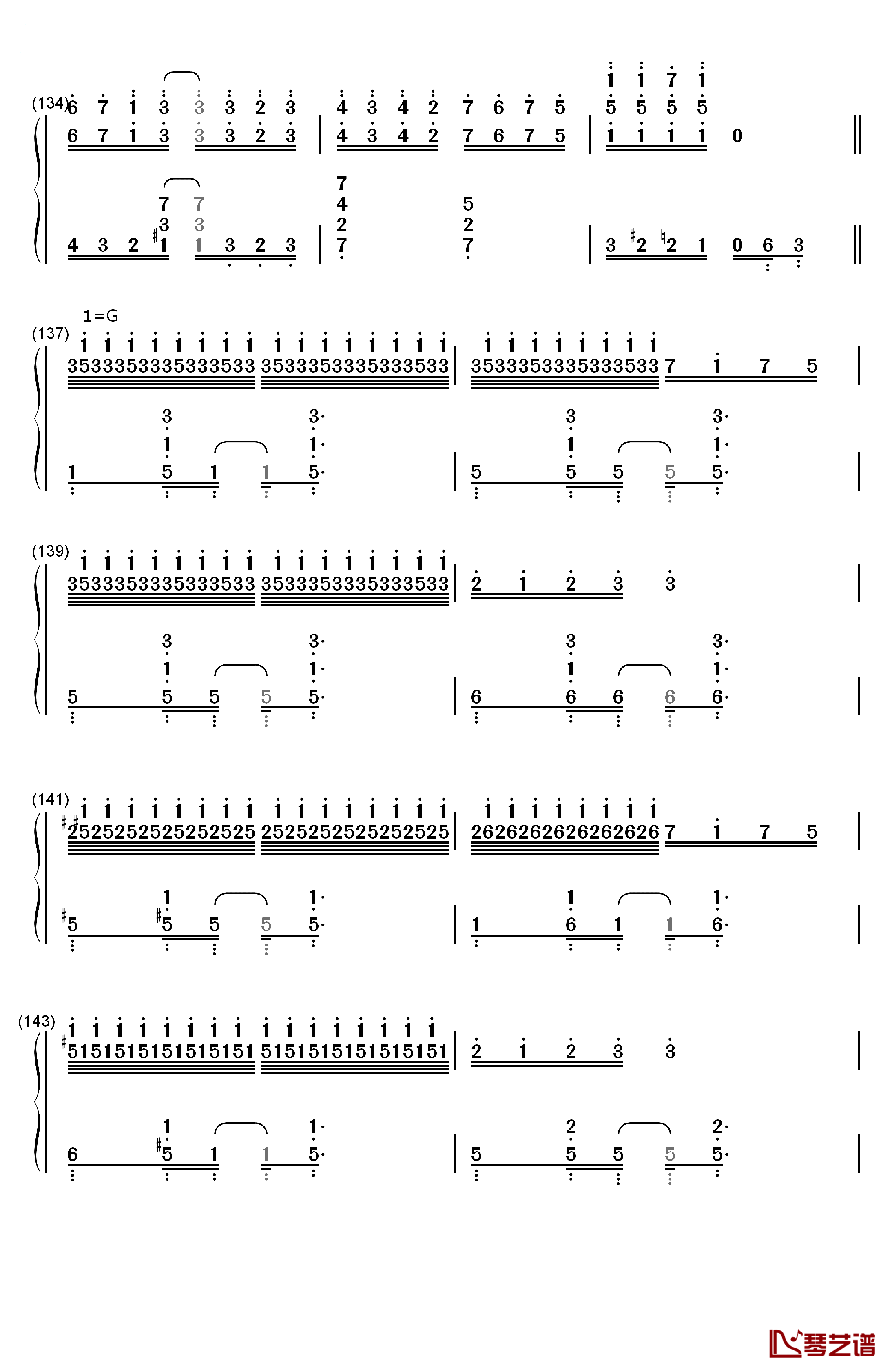 琪露诺的完美算术教室钢琴简谱-数字双手-藤咲かりん8