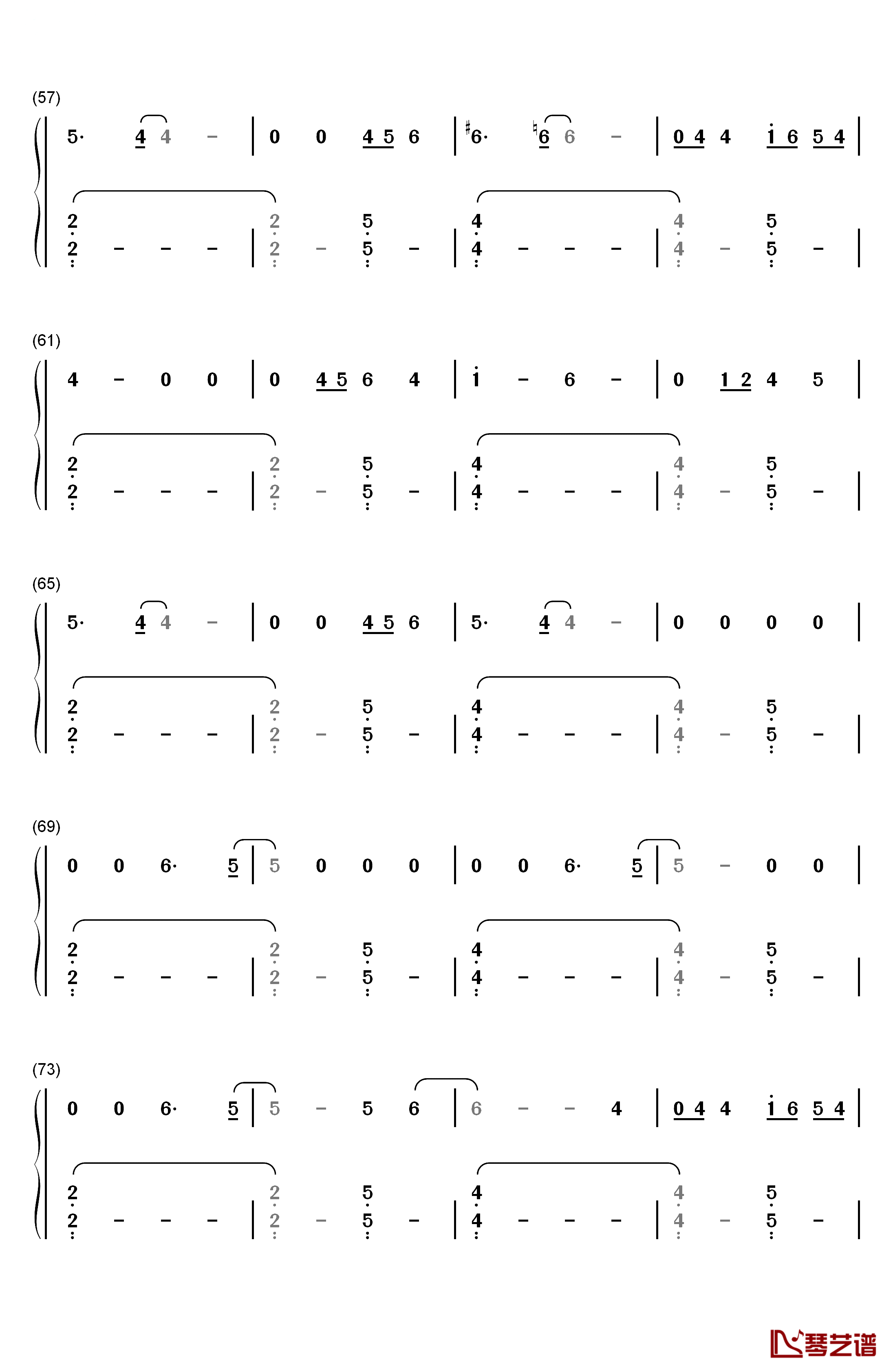 Torches钢琴简谱-数字双手-张杰4