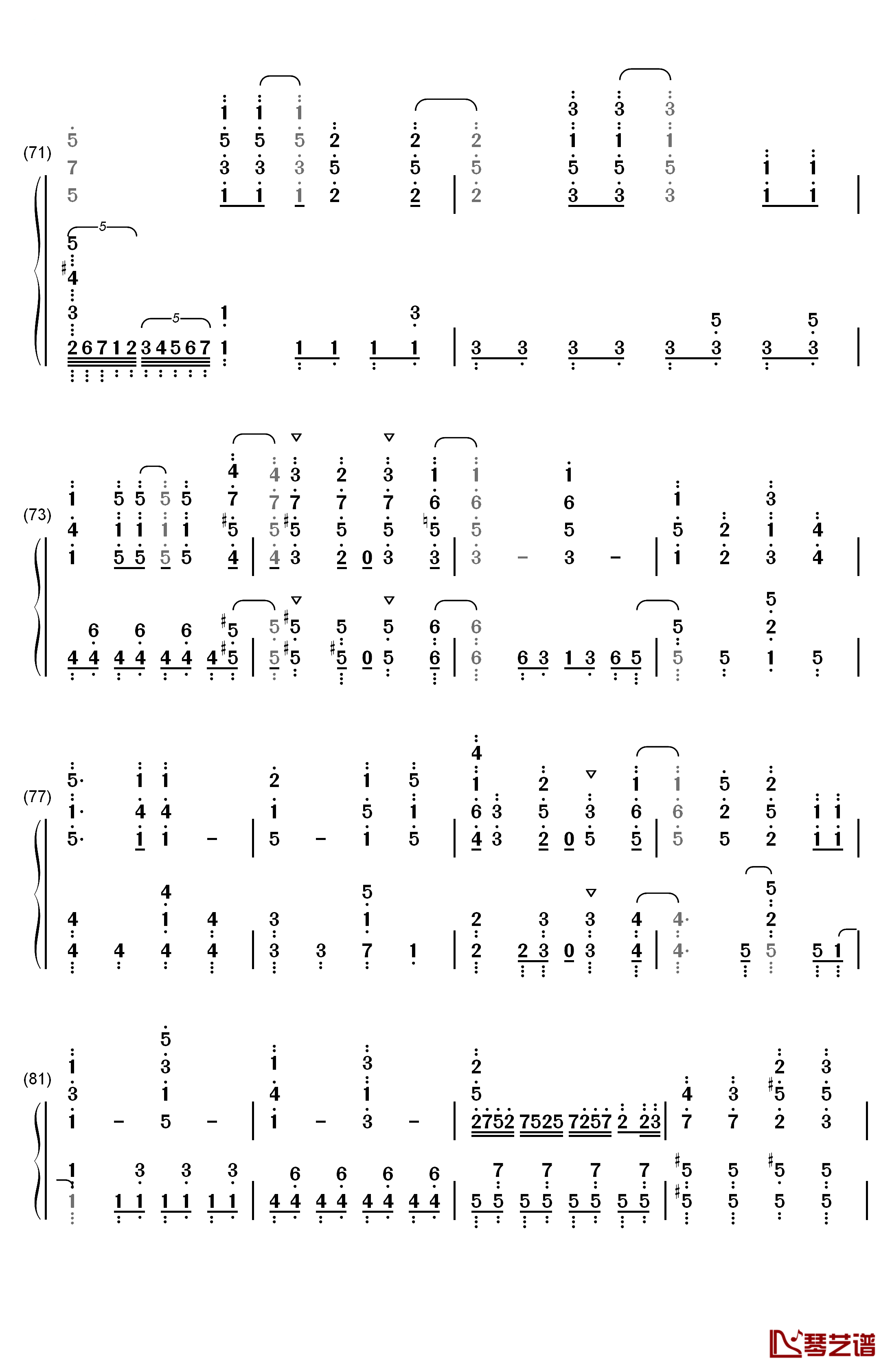 地球最后の告白を钢琴简谱-数字双手-GUMI5