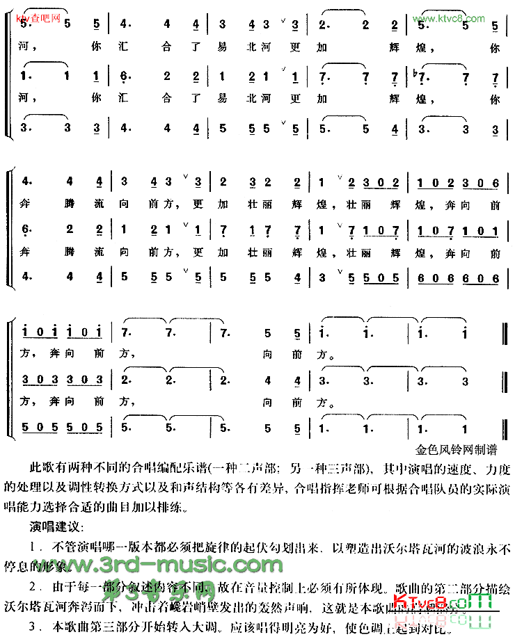 沃尔塔瓦河[合唱曲谱]简谱1