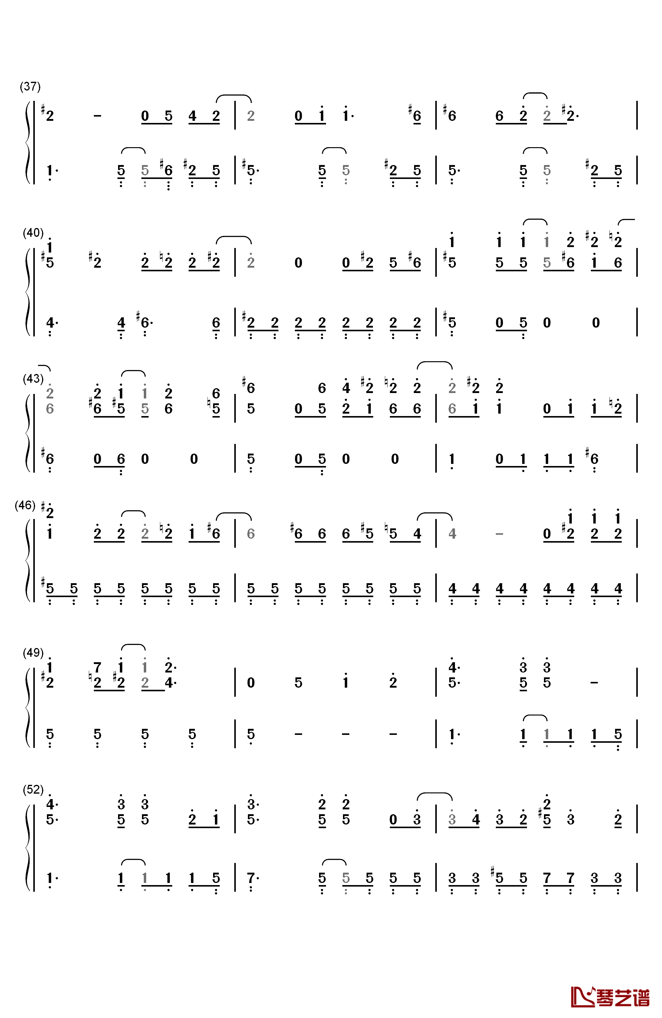 Change The World钢琴简谱-数字双手-V63