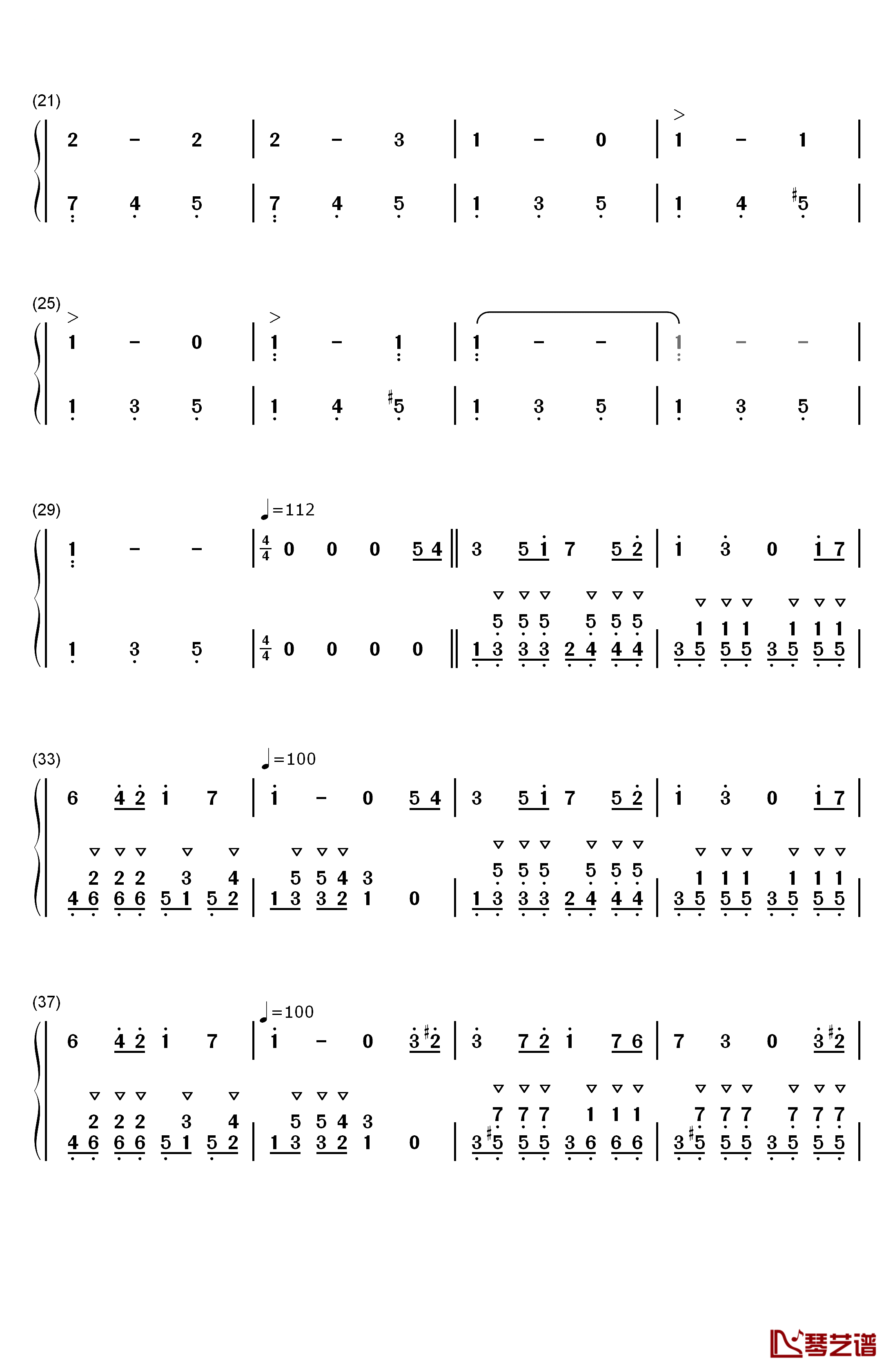 洋娃娃的梦钢琴简谱-数字双手-儿歌2