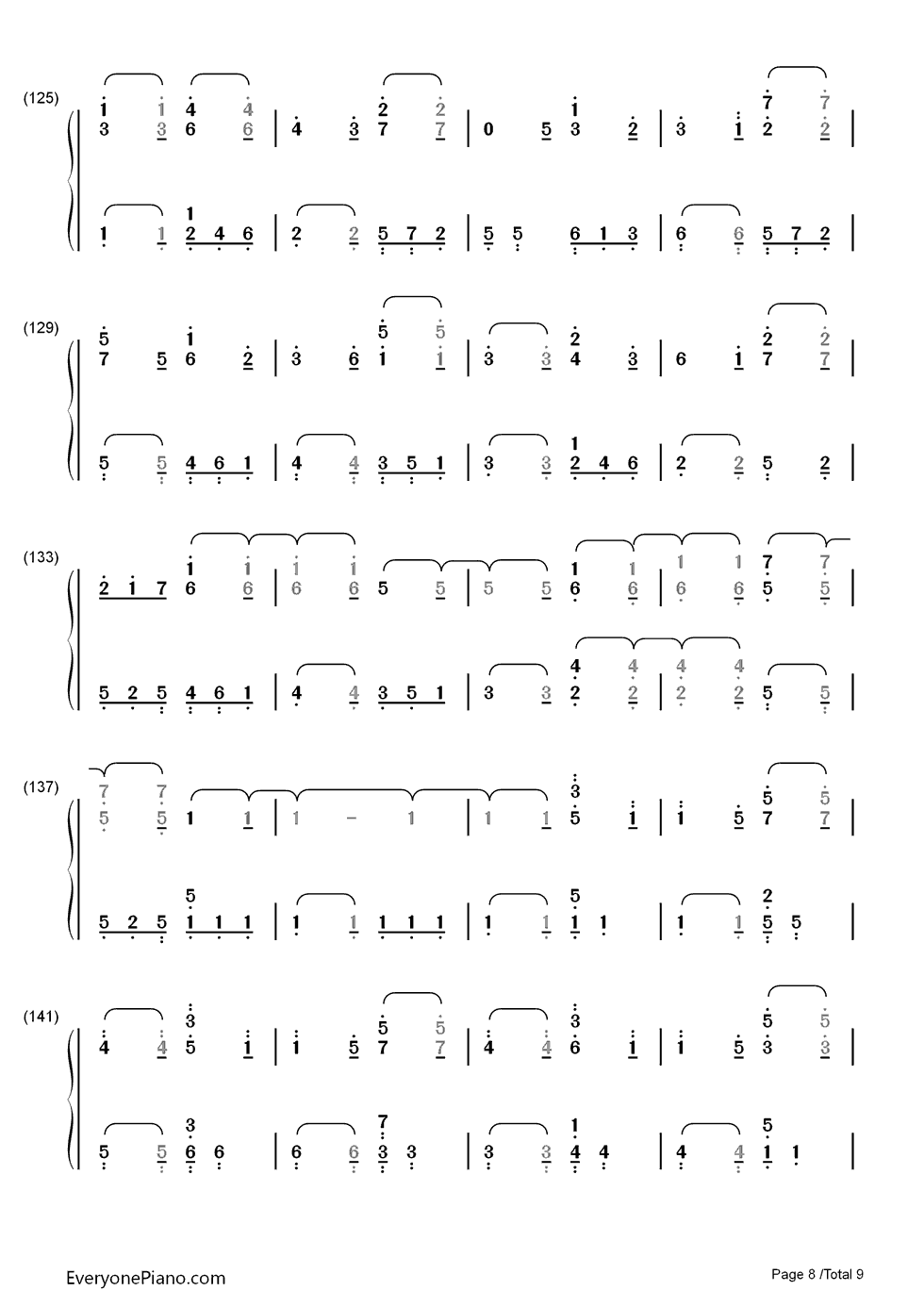 ノエルの夜钢琴简谱-数字双手-AKB488