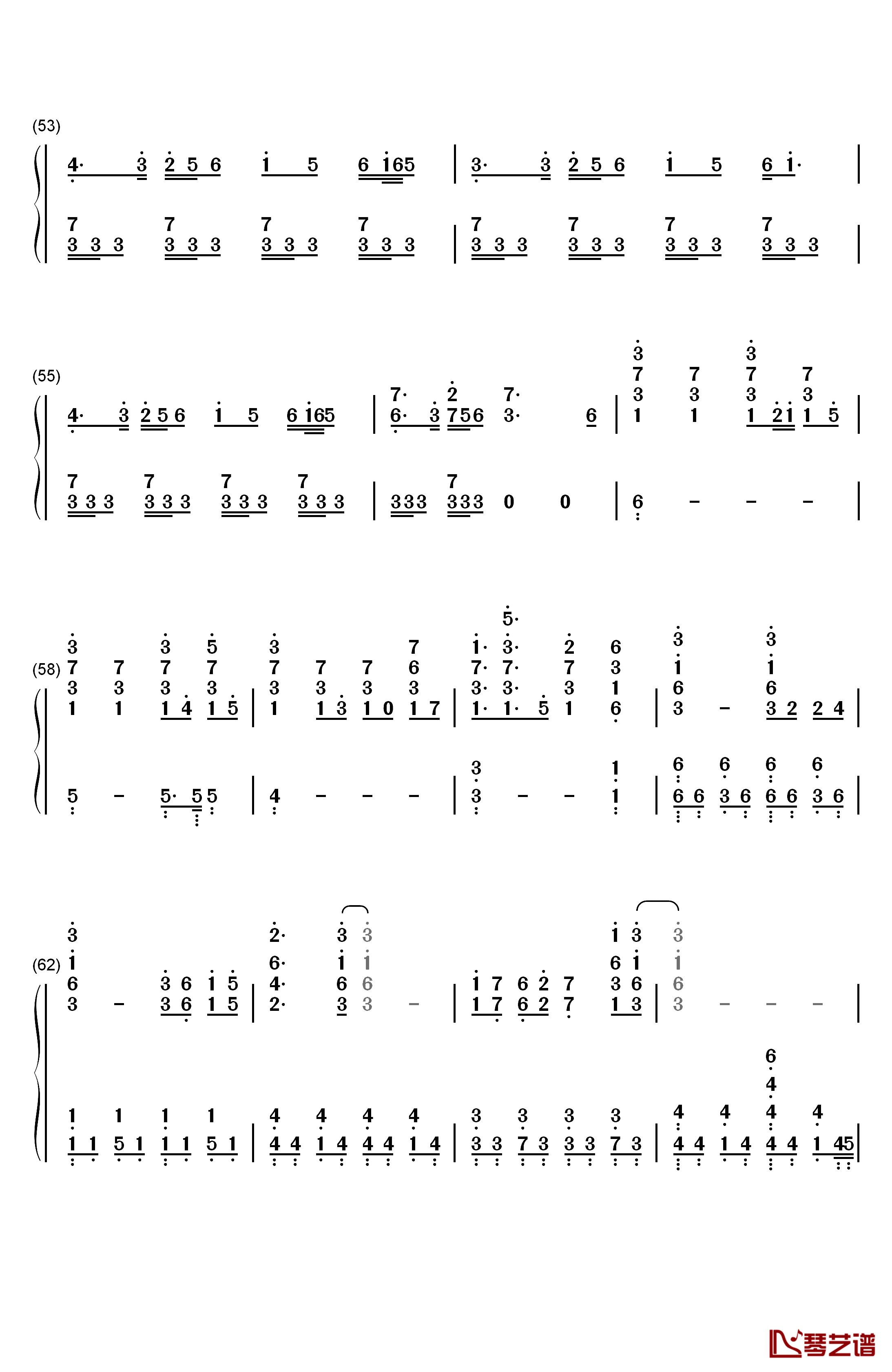 Call your name钢琴简谱-数字双手-mpi & CASG4