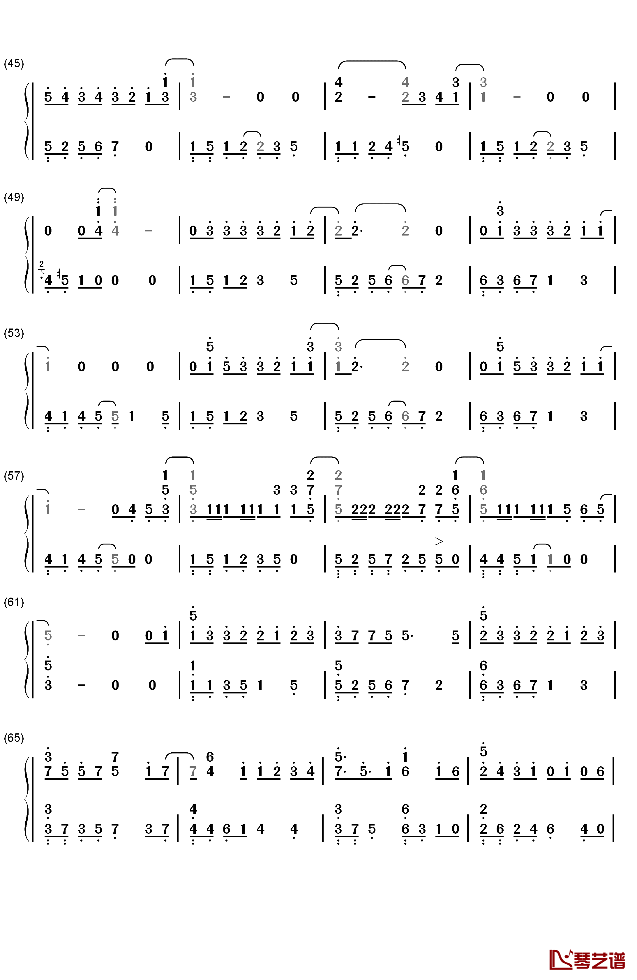 我的秘密钢琴简谱-数字双手-邓紫棋3