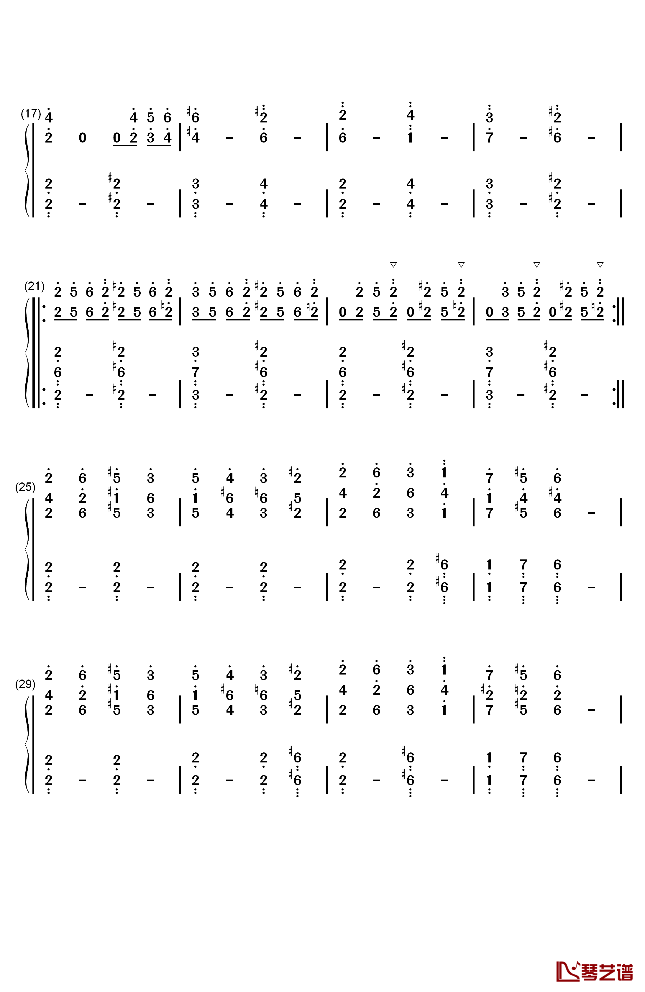 平安のエイリアン钢琴简谱-数字双手-东方Project2