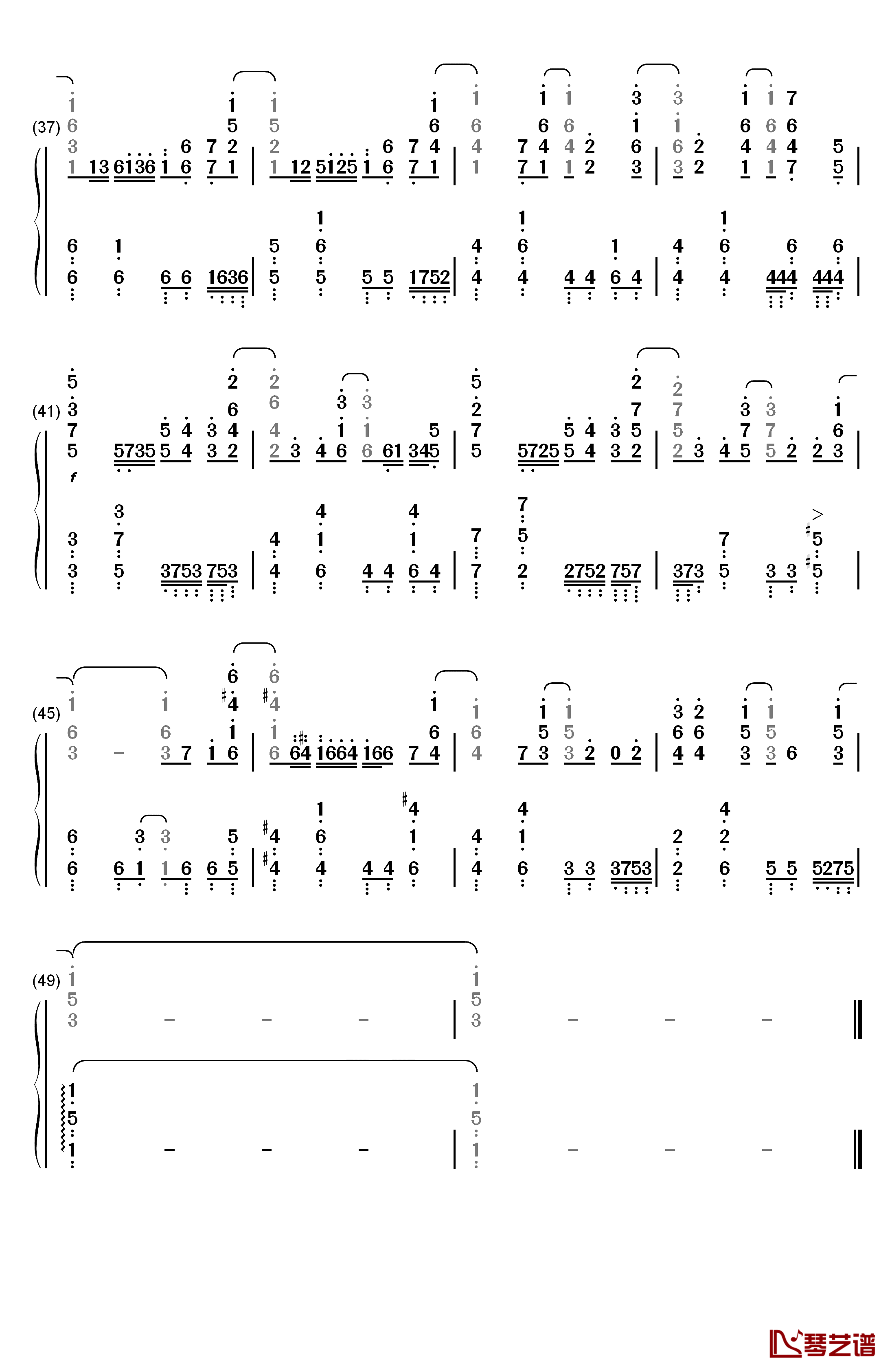 サタデーナイトクエスチョン钢琴简谱-数字双手-中岛爱3