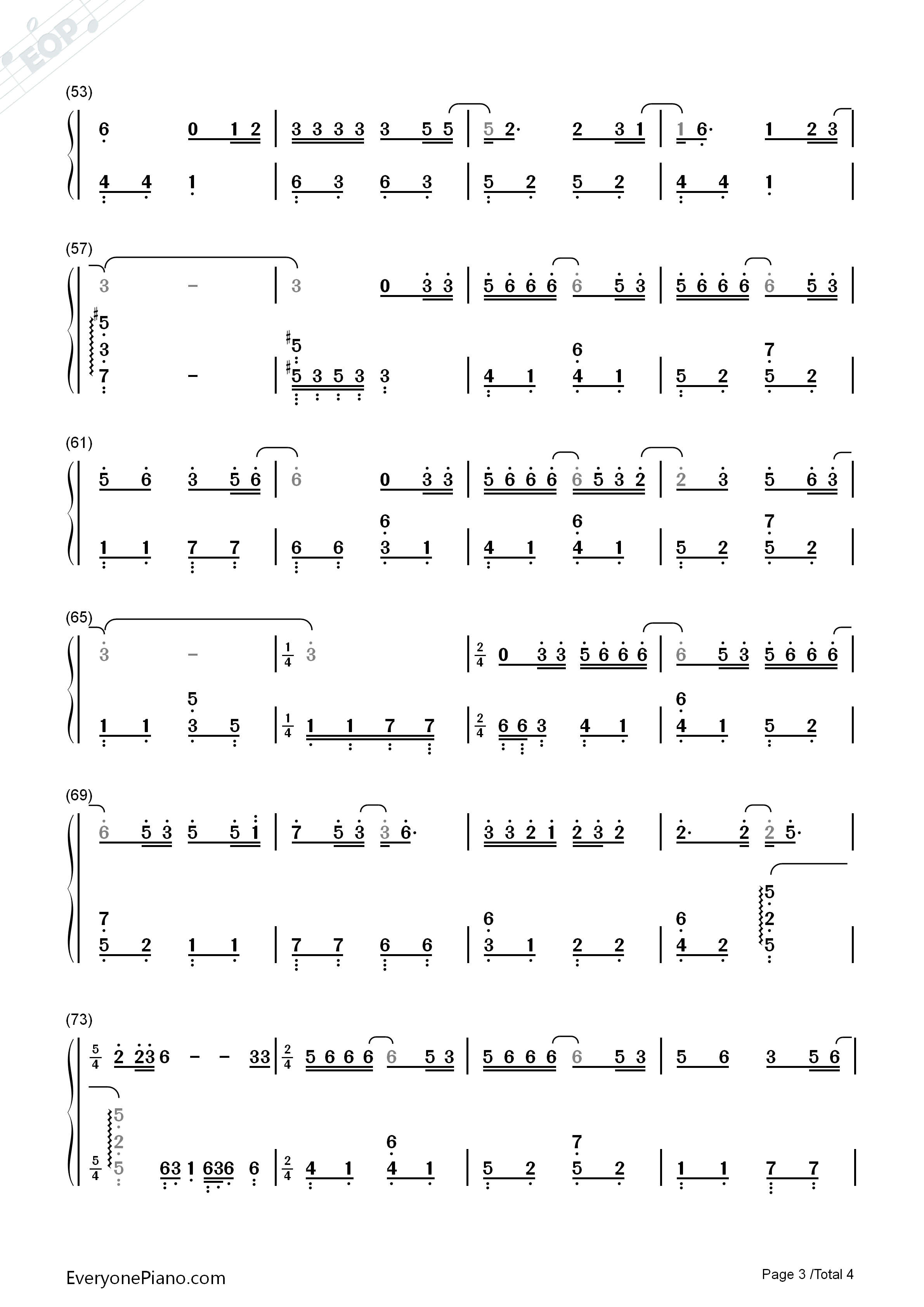 等一分钟钢琴简谱-徐誉滕演唱3