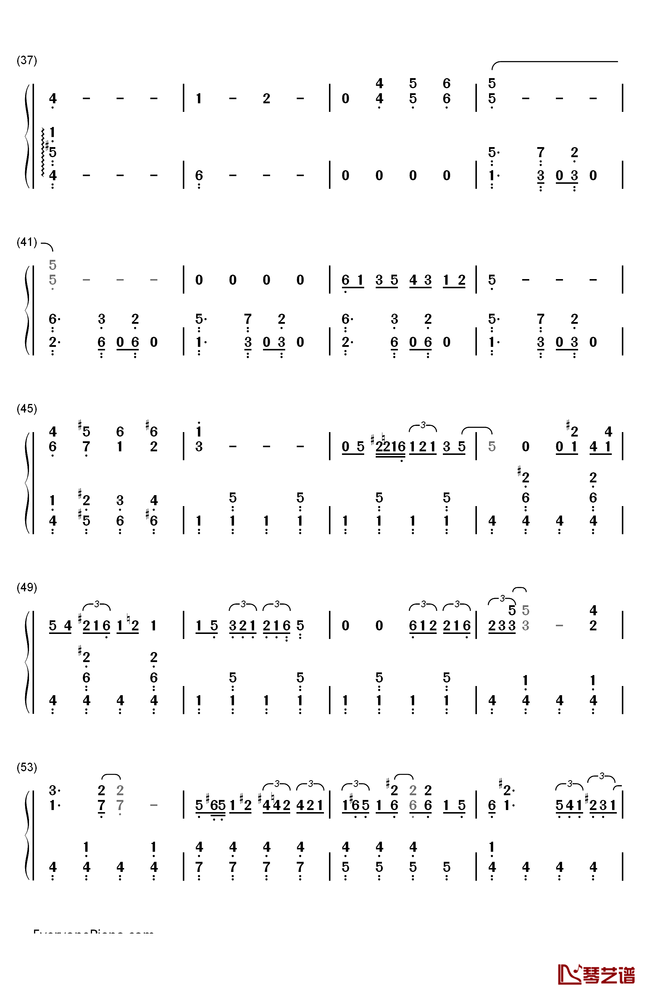 憧れカフェ钢琴简谱-数字双手-RADWIMPS3