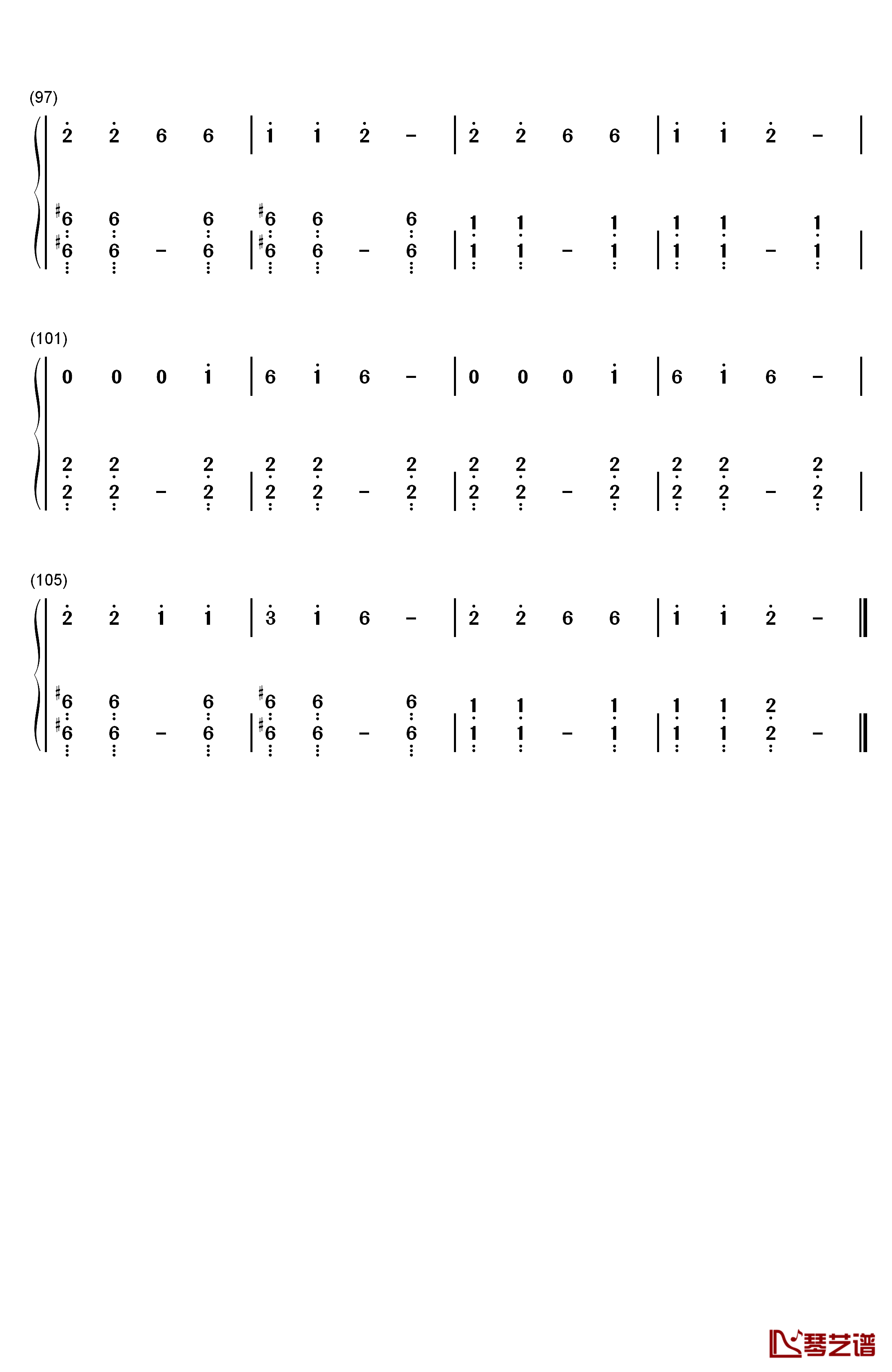 History钢琴简谱-数字双手-EXO6