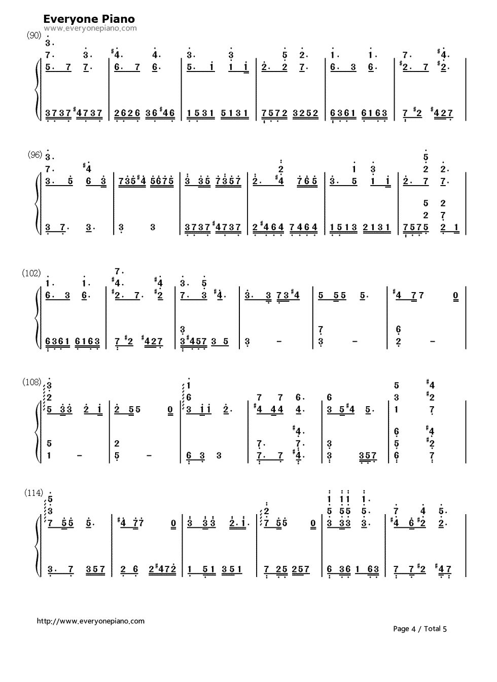 夜曲钢琴简谱-数字双手-周杰伦  Jay4