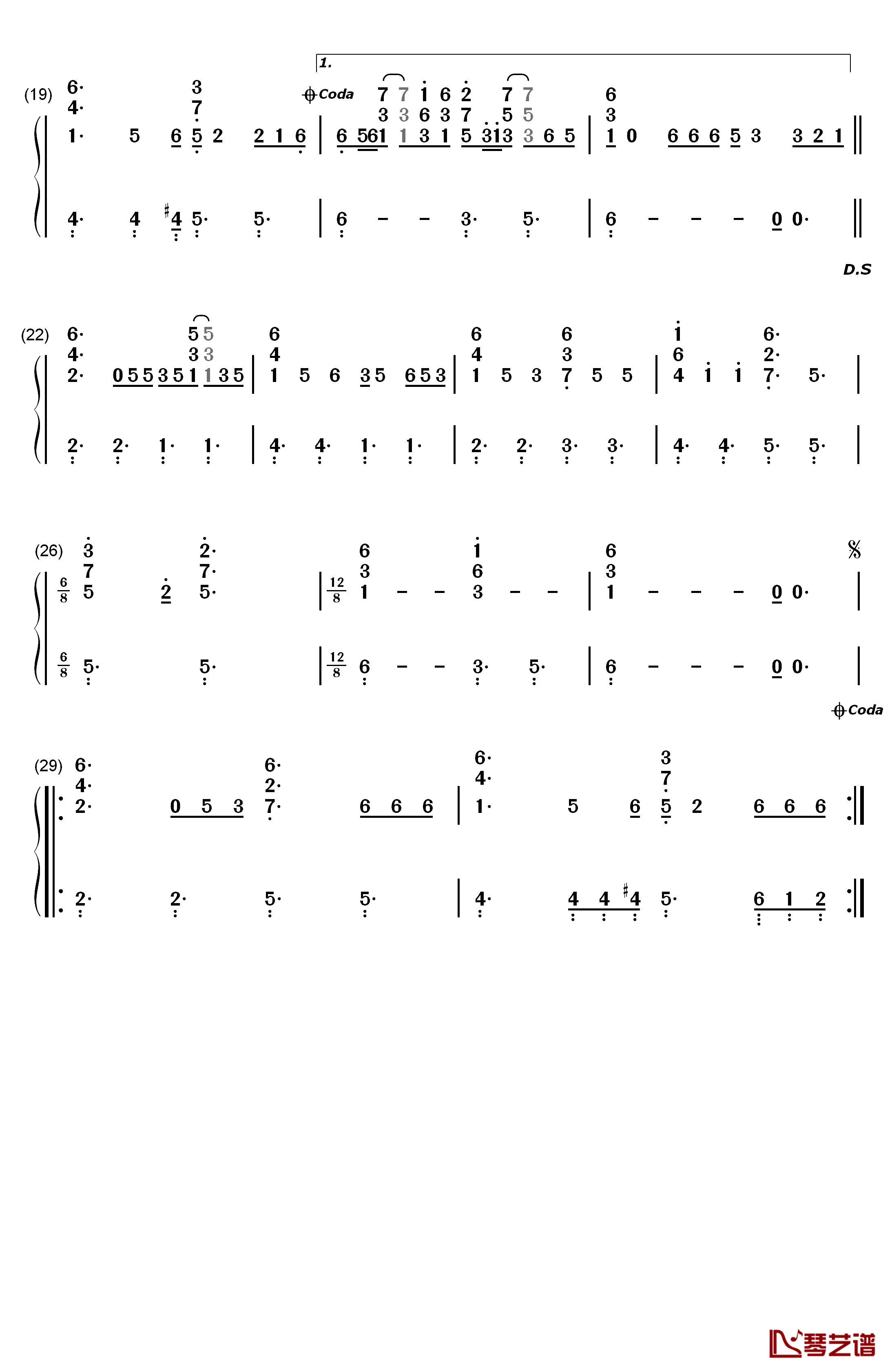 Stop钢琴简谱-数字双手-Sam Brown2