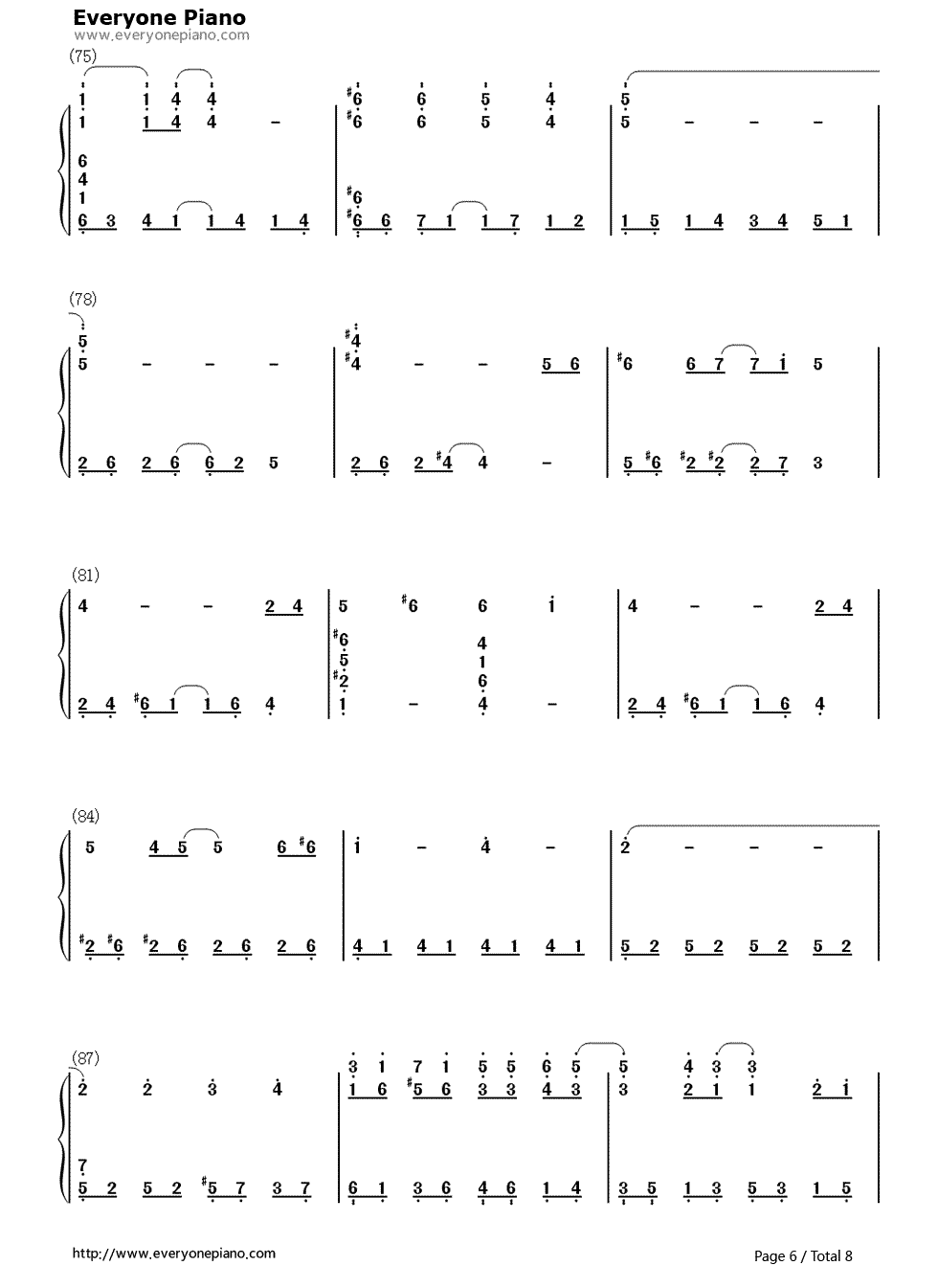 海贼王插曲钢琴简谱-数字双手-Triplane6