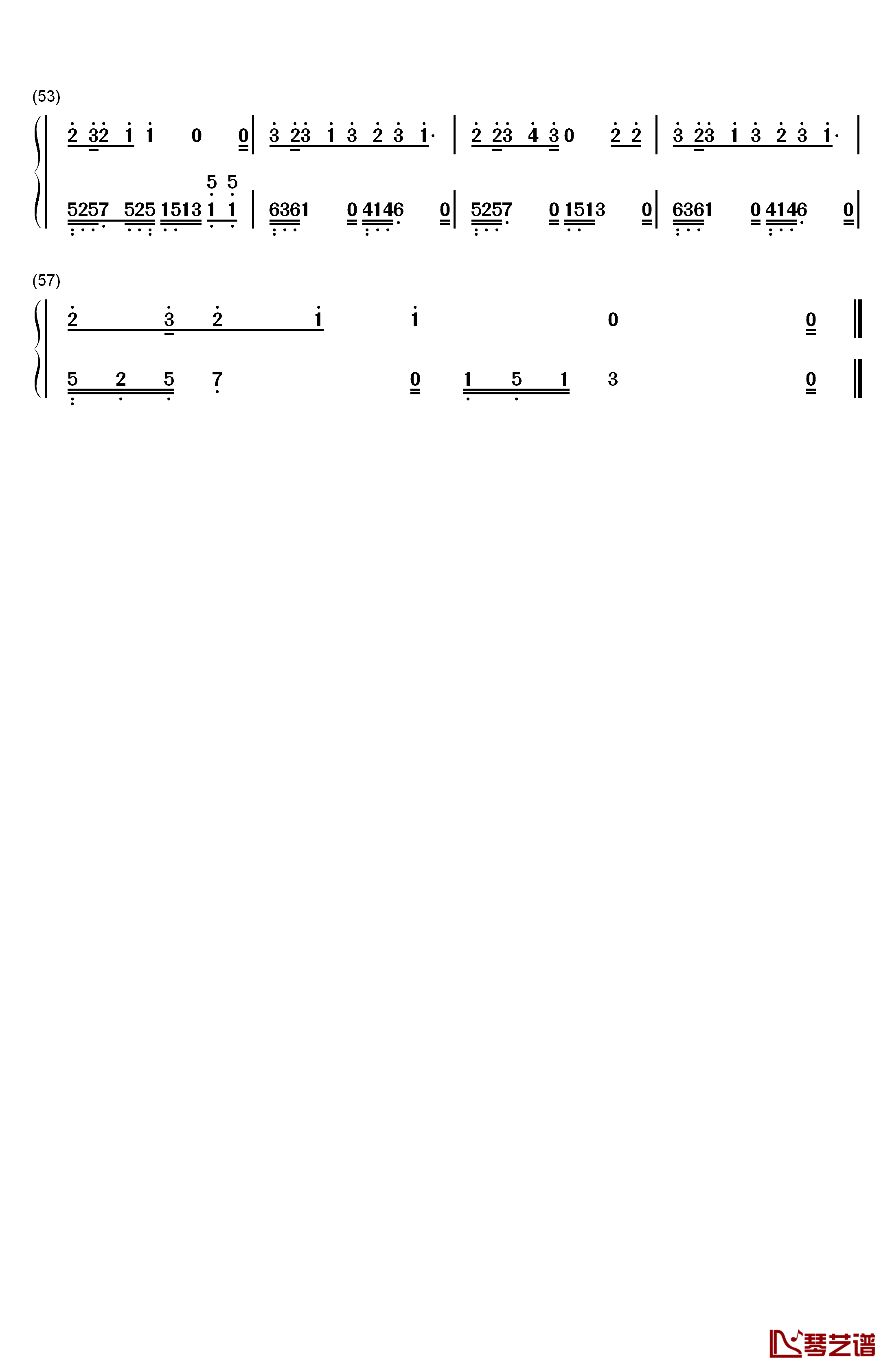 勇敢爱钢琴简谱-数字双手-Mi23