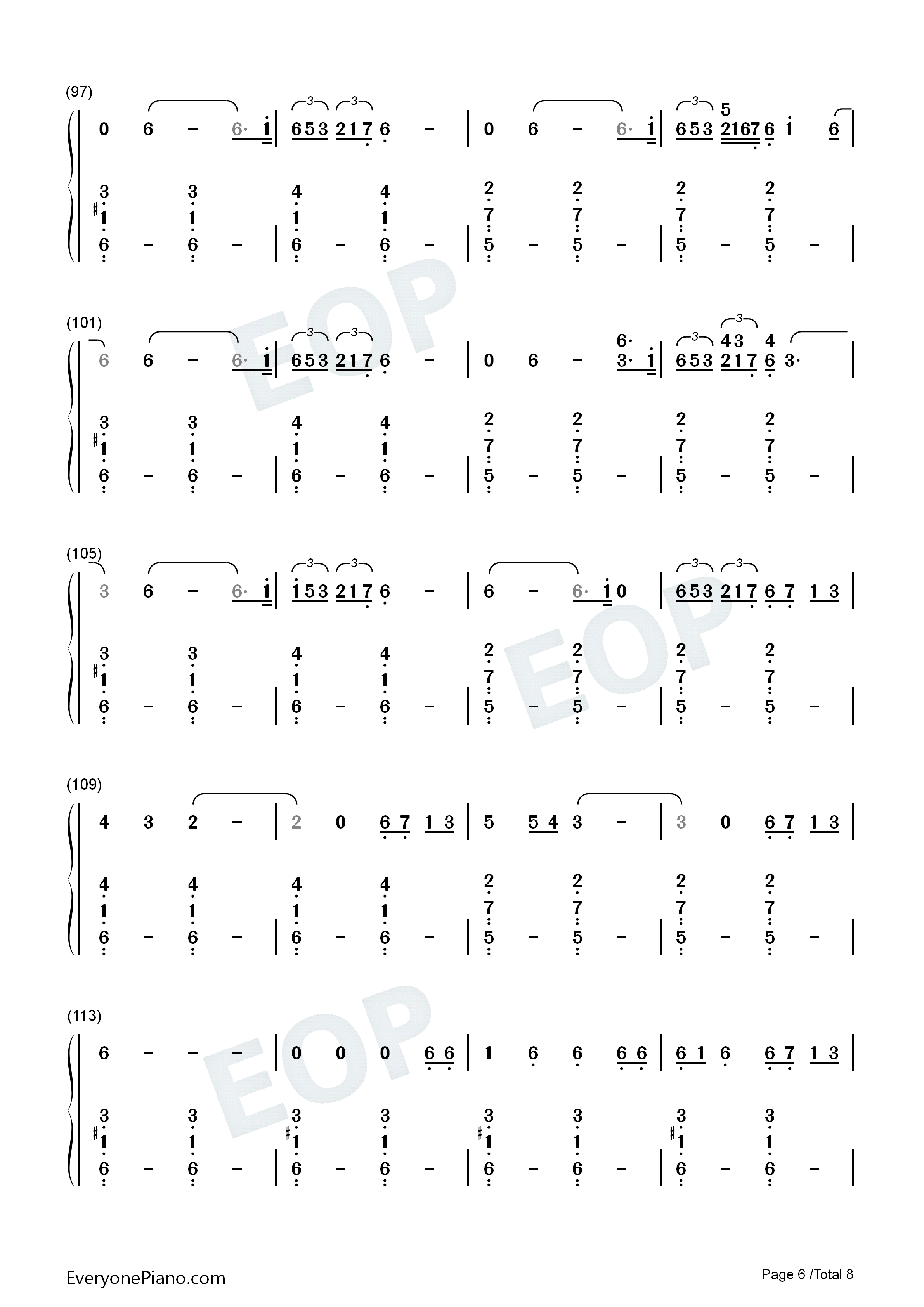 Empire钢琴简谱-Shakira演唱6