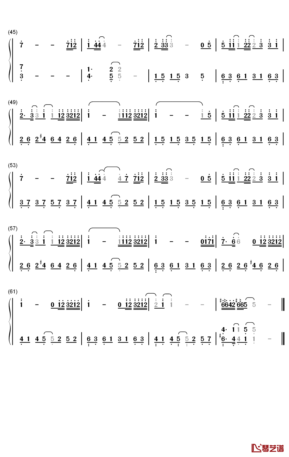 突然之间钢琴简谱-数字双手-邓紫棋3