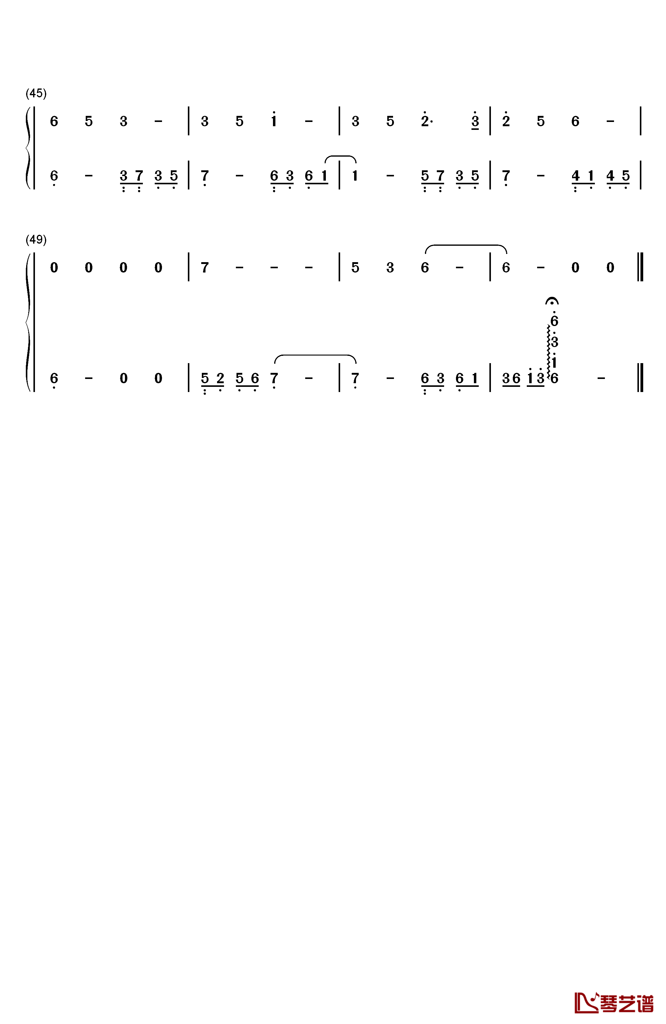 回梦游仙简单版钢琴简谱-数字双手-骆集益3