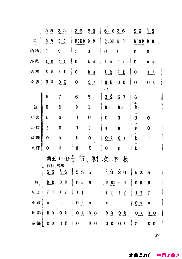 渔民乐舞蹈音乐简谱1