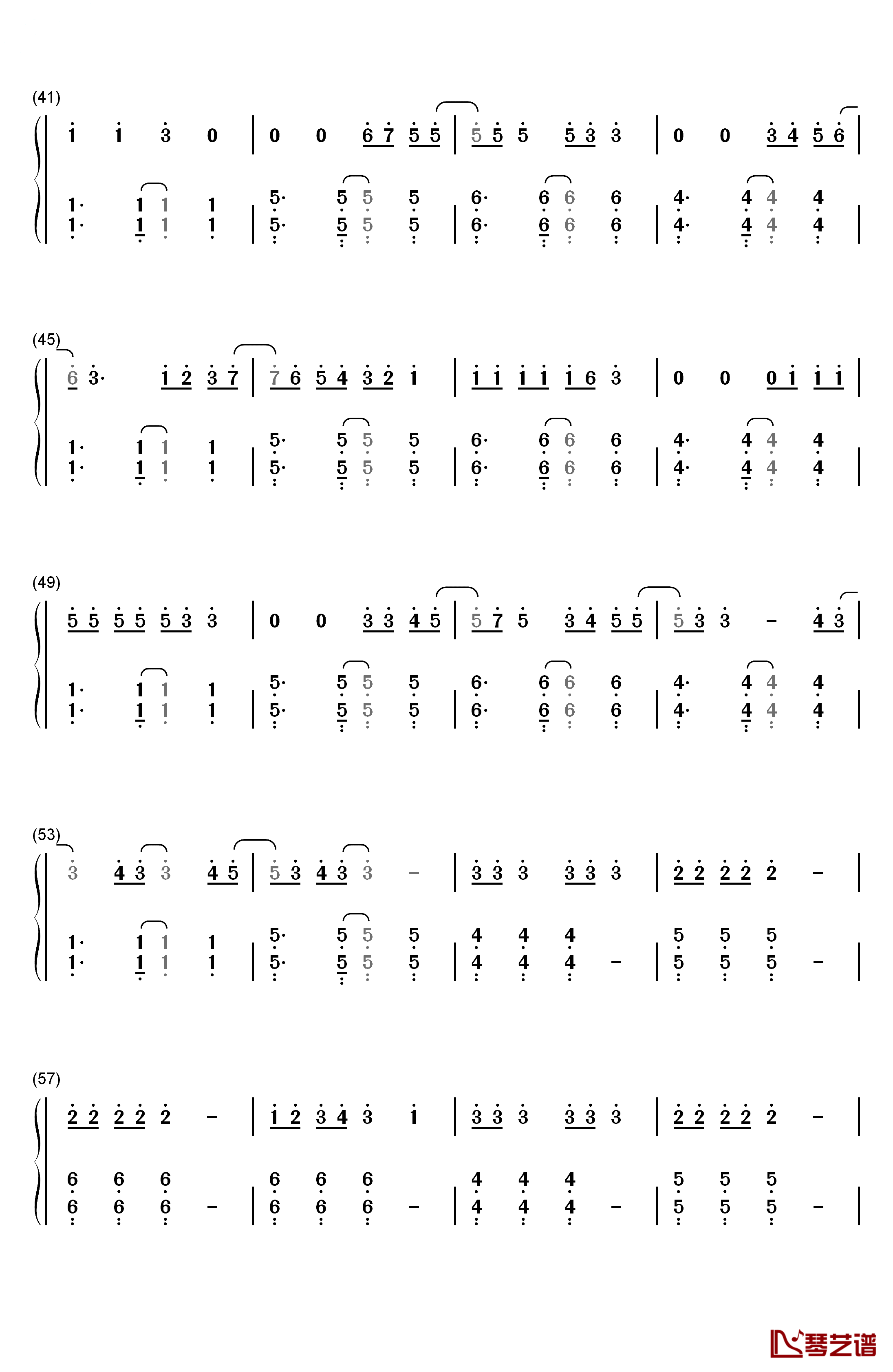 Fascination钢琴简谱-数字双手-周笔畅3