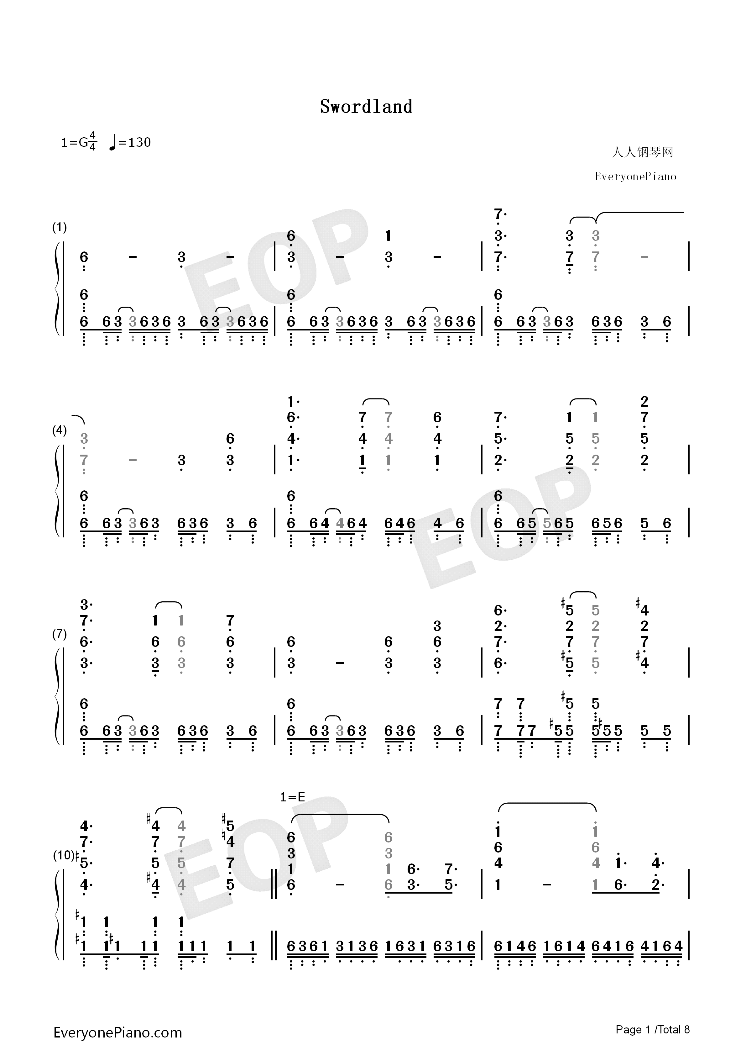 Swordland钢琴简谱-梶浦由记演唱1