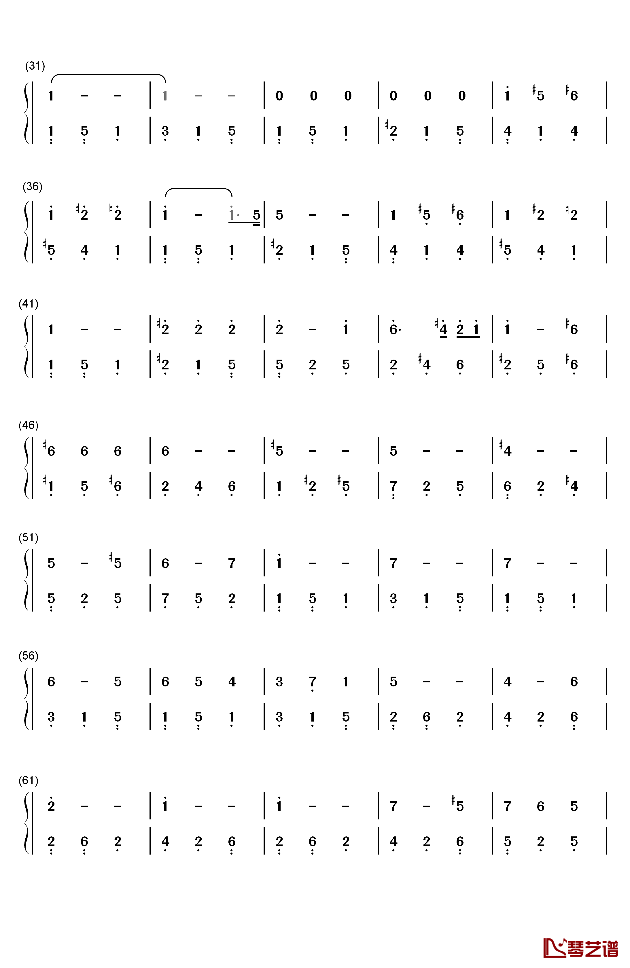 天使的小夜曲钢琴简谱-数字双手-布拉加2