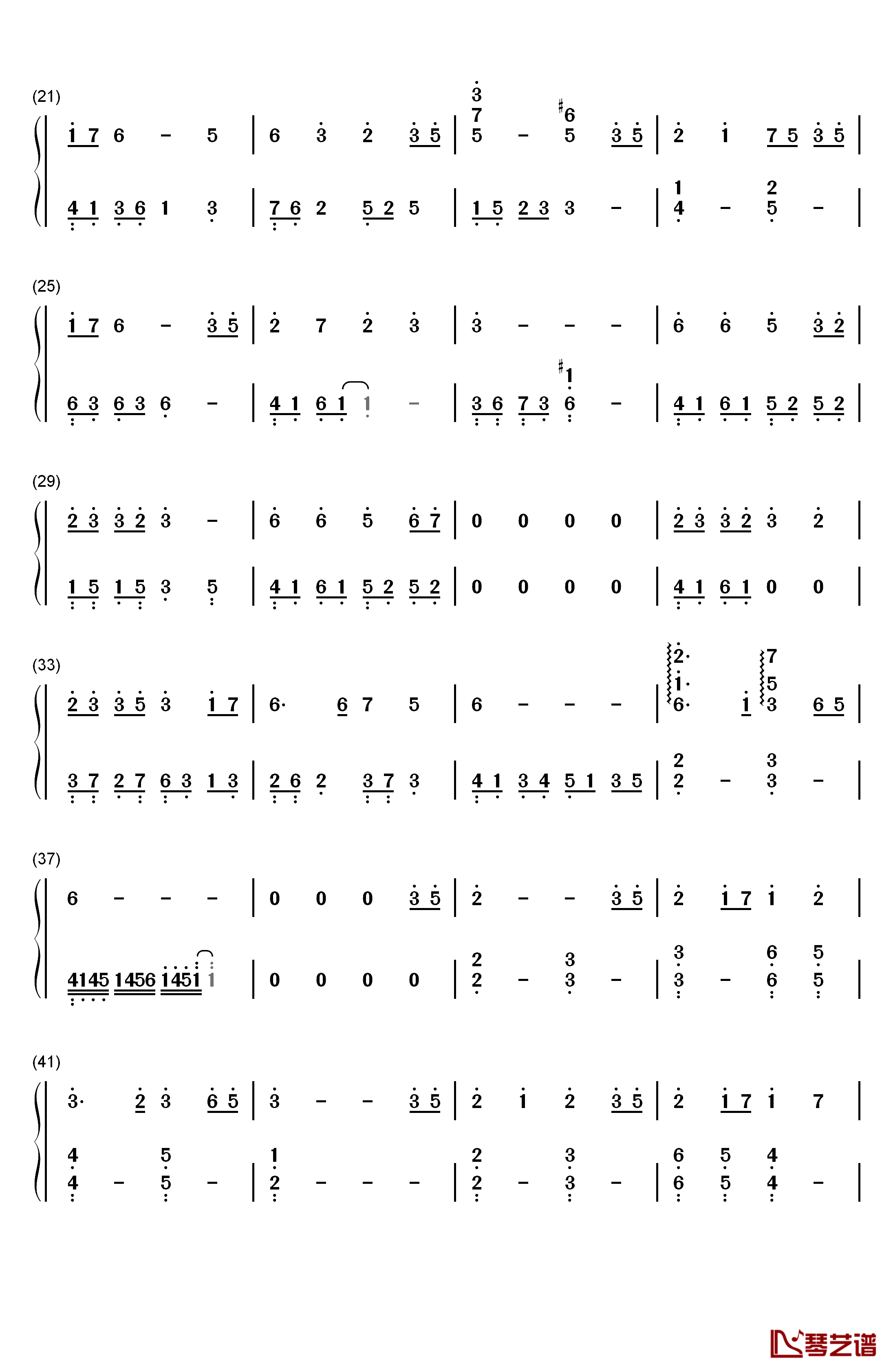 微笑みの彼方钢琴简谱-数字双手-Minami2