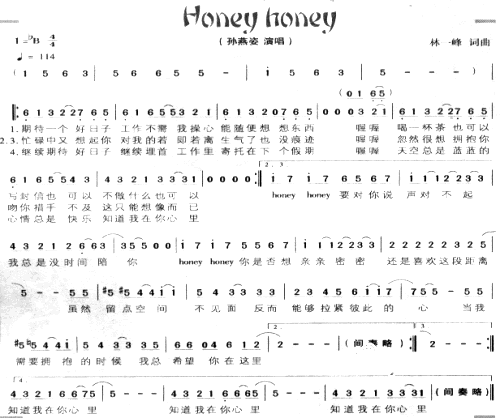 HoneyHoney----可听简谱1