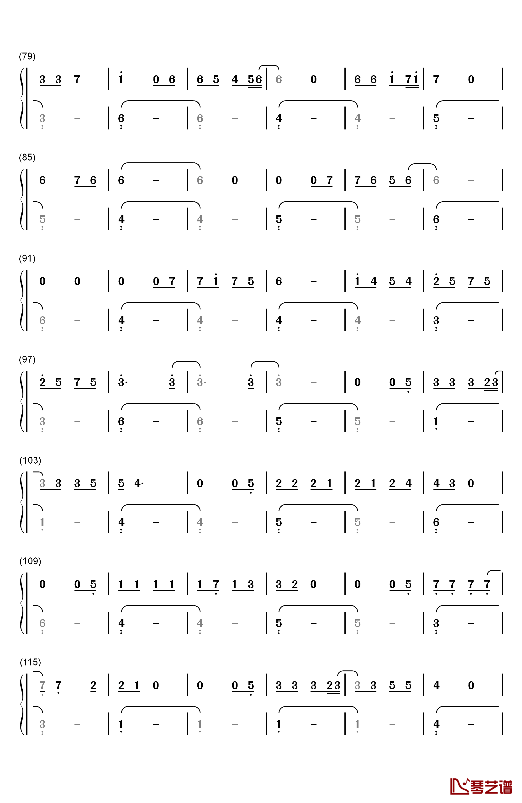 夏疾風钢琴简谱-数字双手-岚3