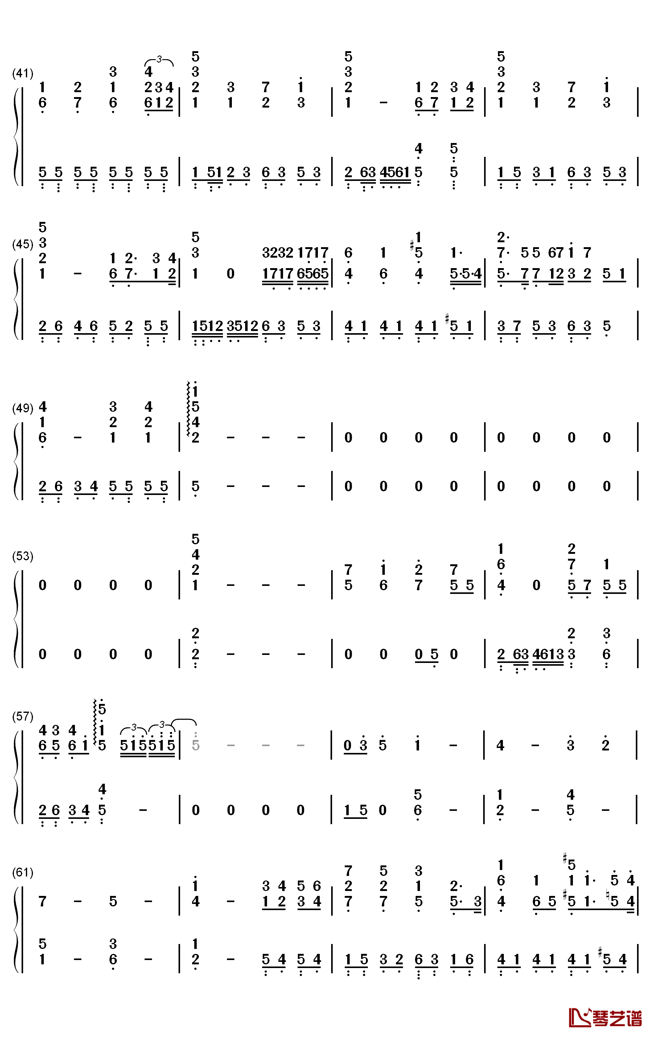 早开的晚霞钢琴简谱-数字双手-林宥嘉3