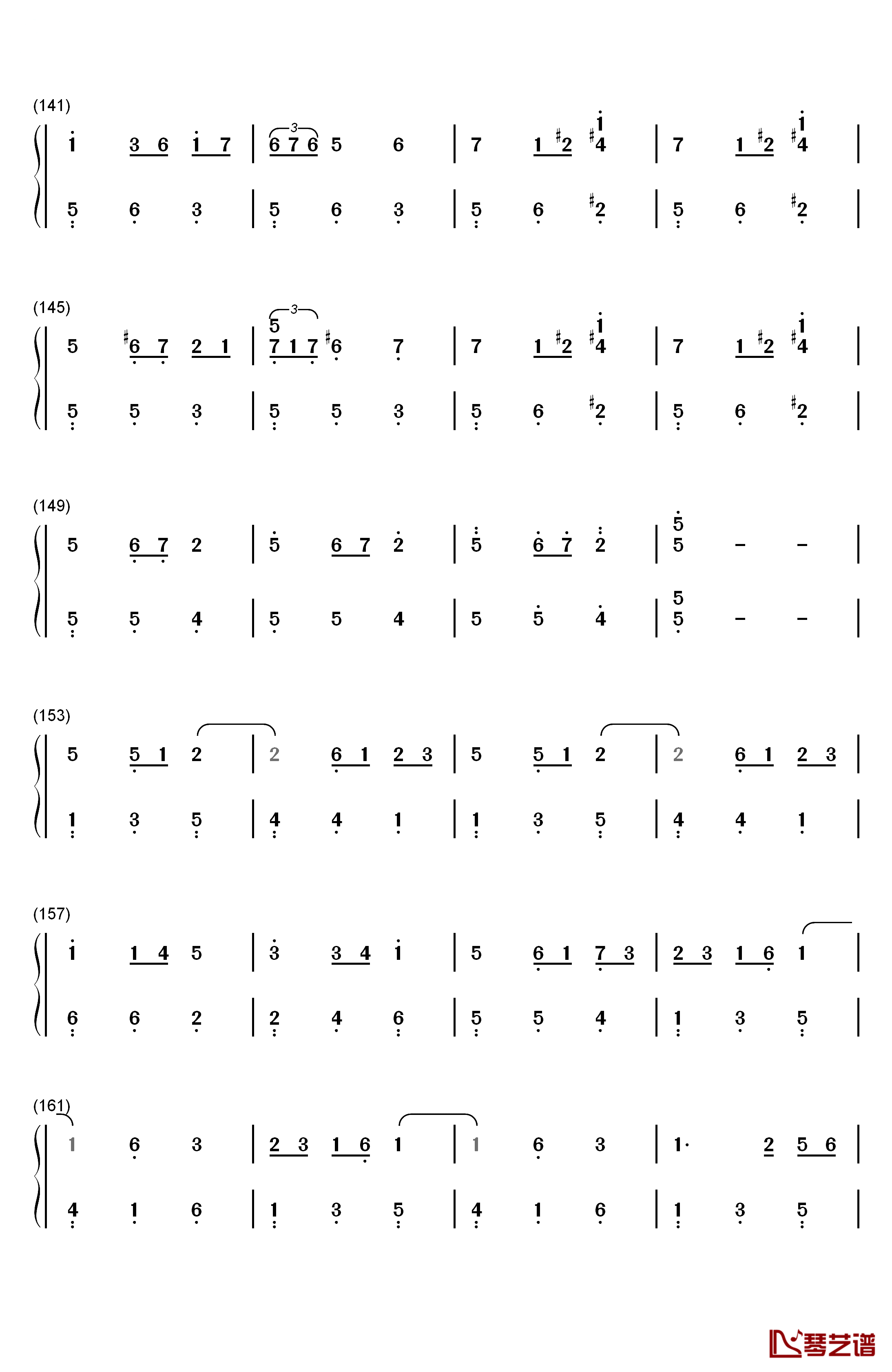 浪漫圆舞曲钢琴简谱-数字双手-德奥达·德·塞弗拉克7