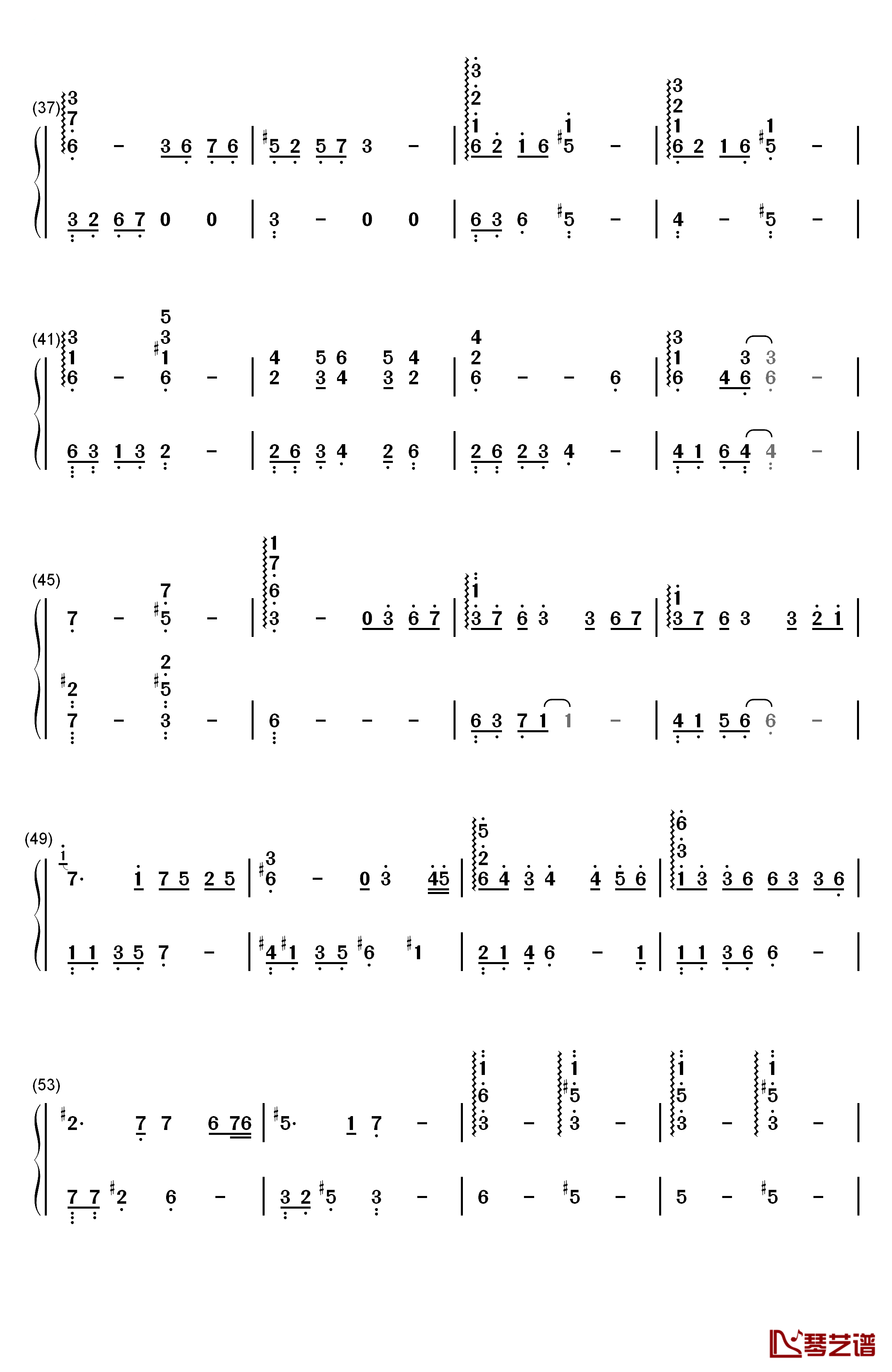 春の風钢琴简谱-数字双手-手嶌葵3