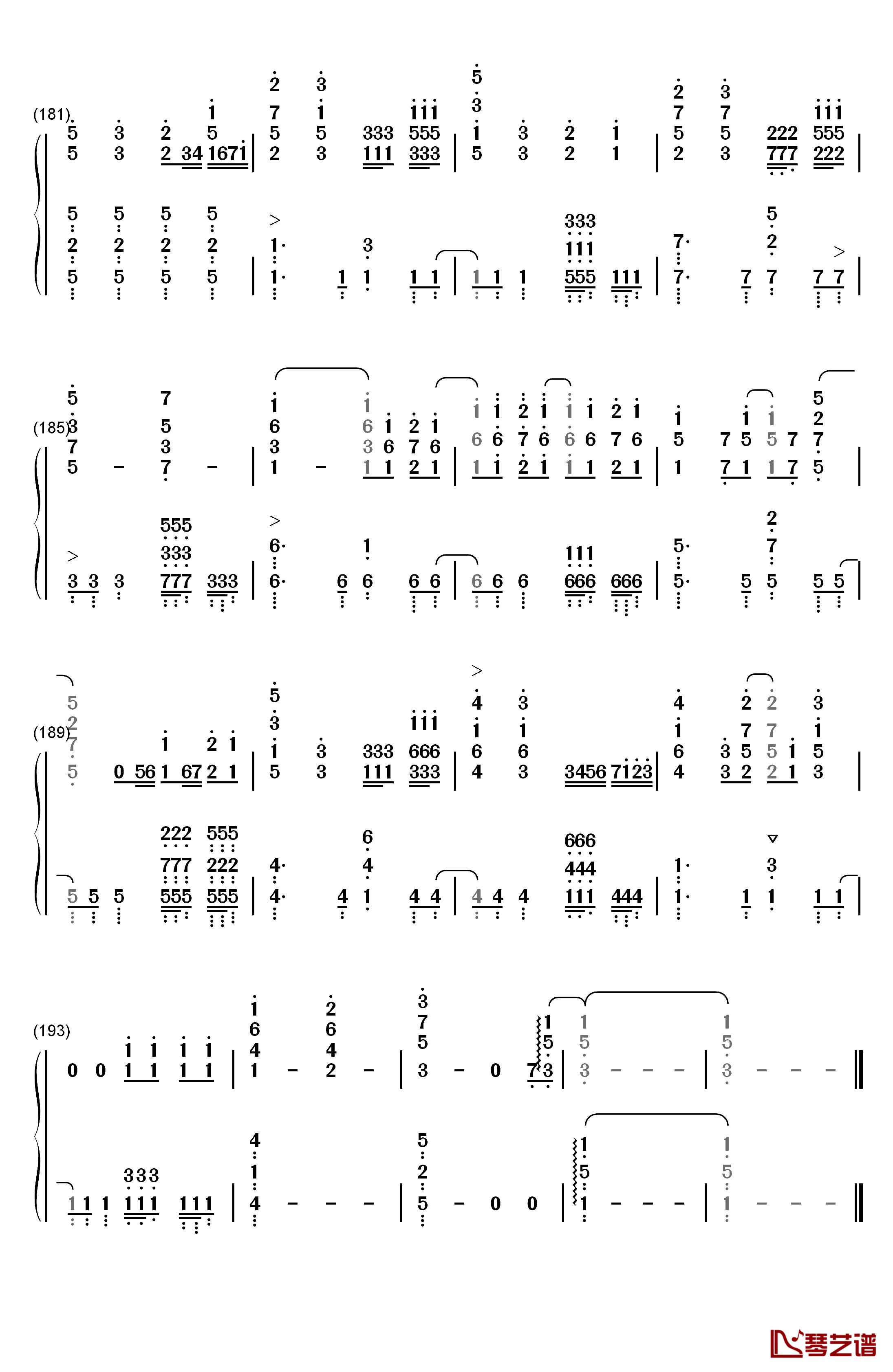 きみの名前钢琴简谱-数字双手-藤川千爱12