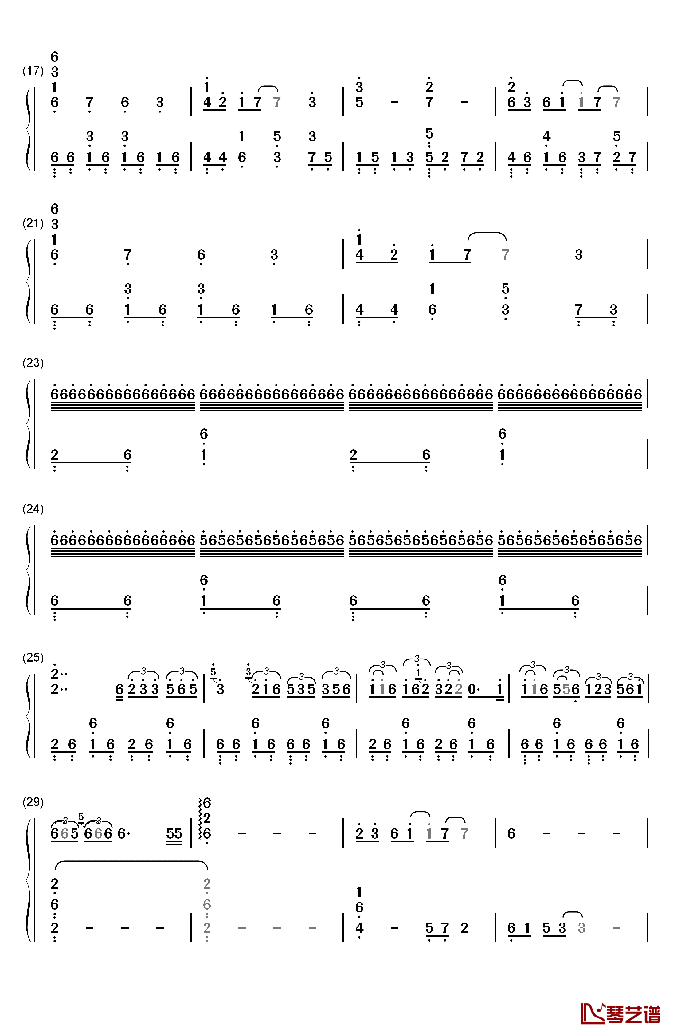 哀と悲钢琴简谱-数字双手-高梨康治2