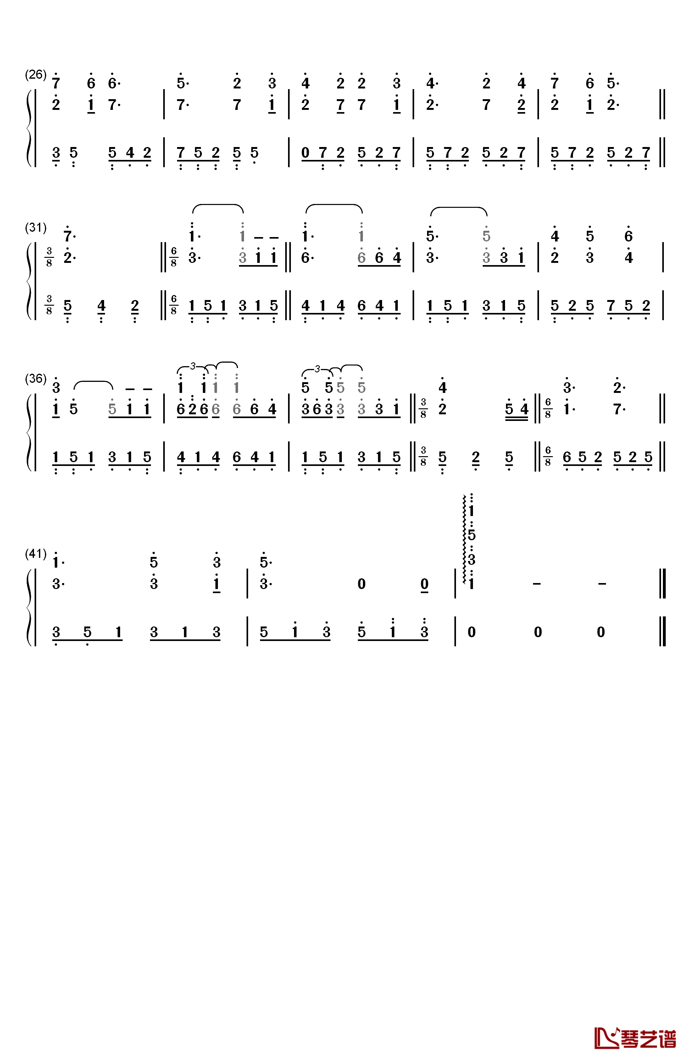 布拉姆斯的摇篮曲钢琴简谱-数字双手-理查德·克莱德曼2