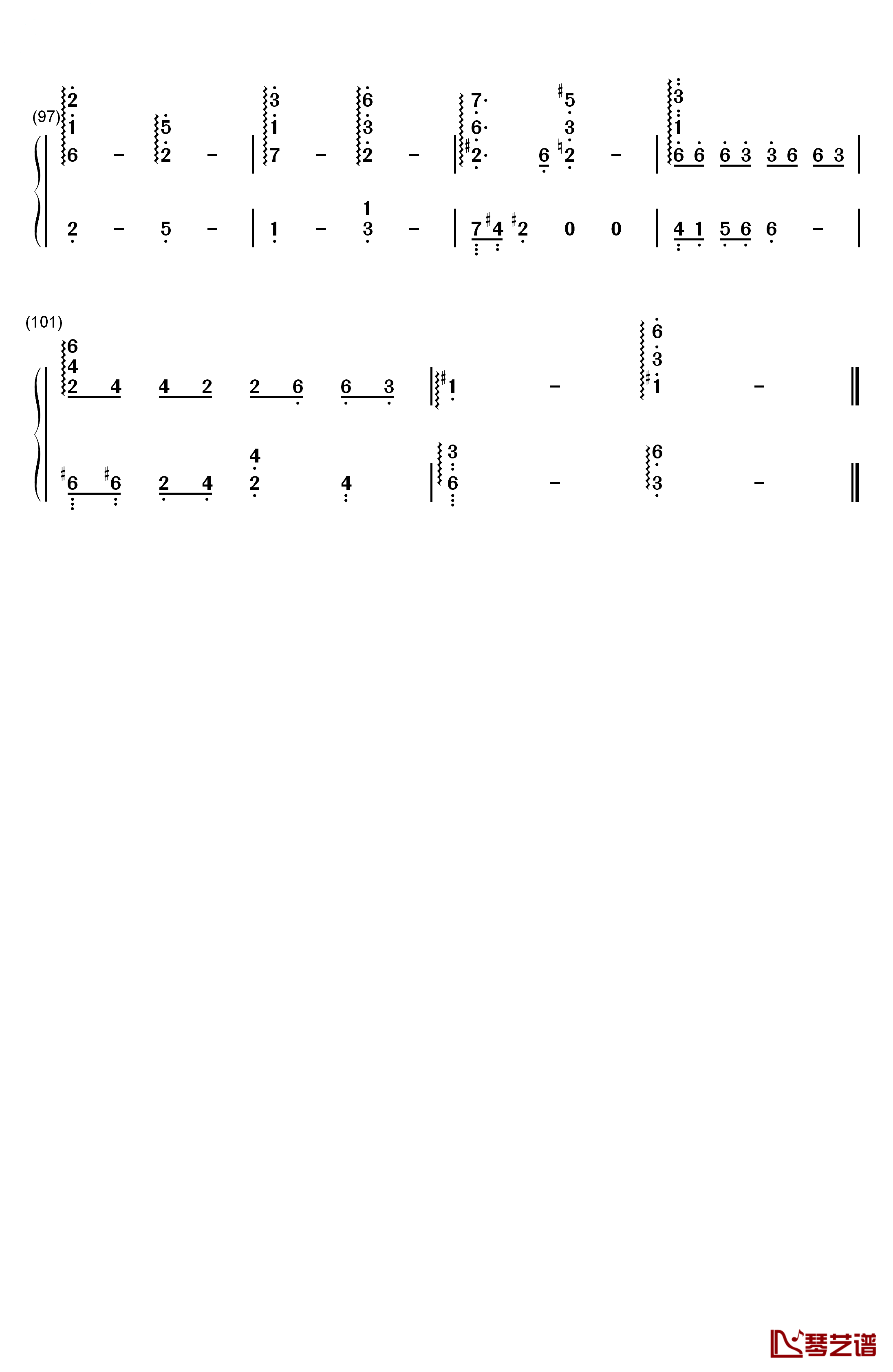 春の風钢琴简谱-数字双手-手嶌葵6