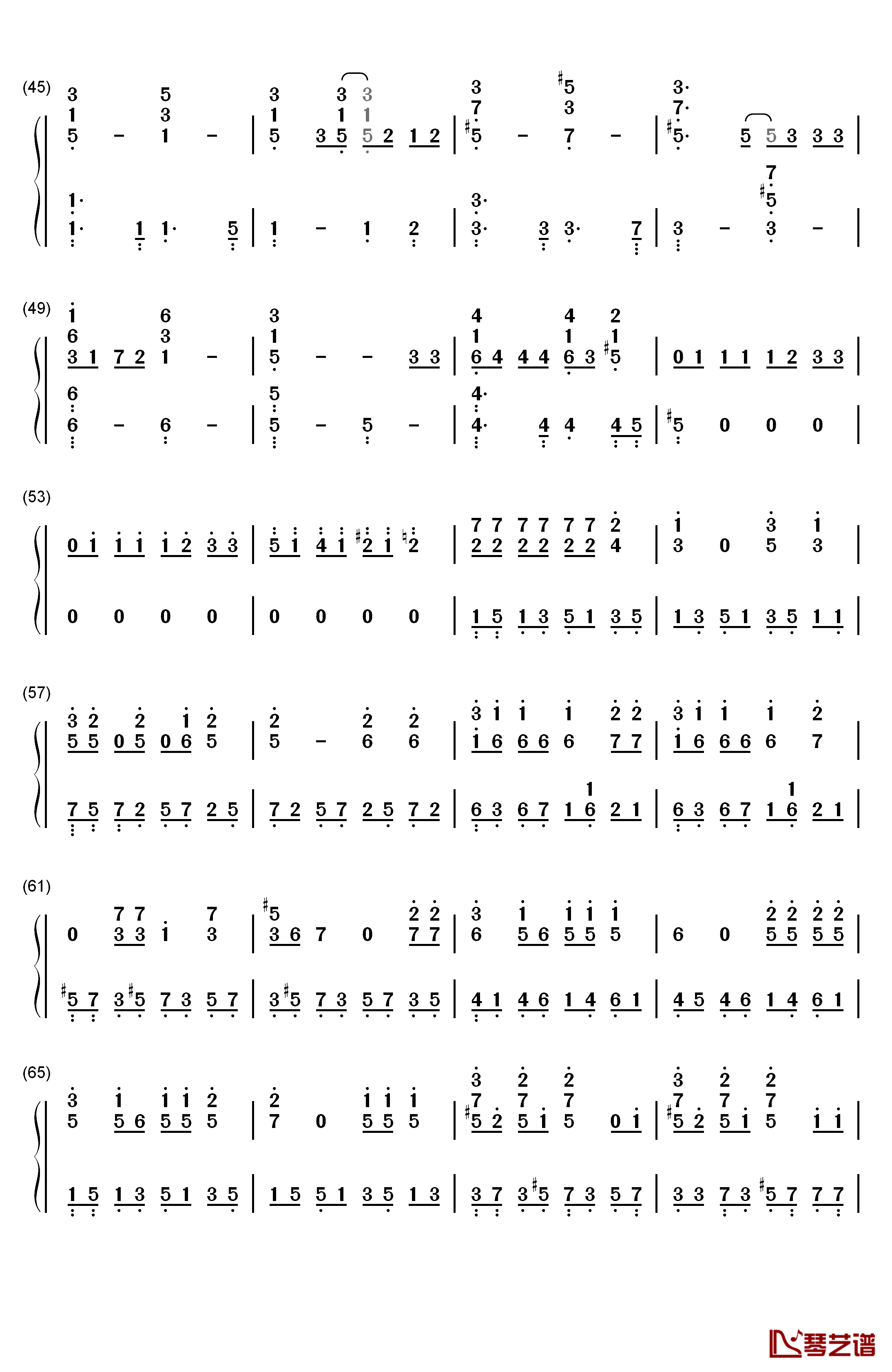 眼鼻嘴钢琴简谱-数字双手-Taeyang3