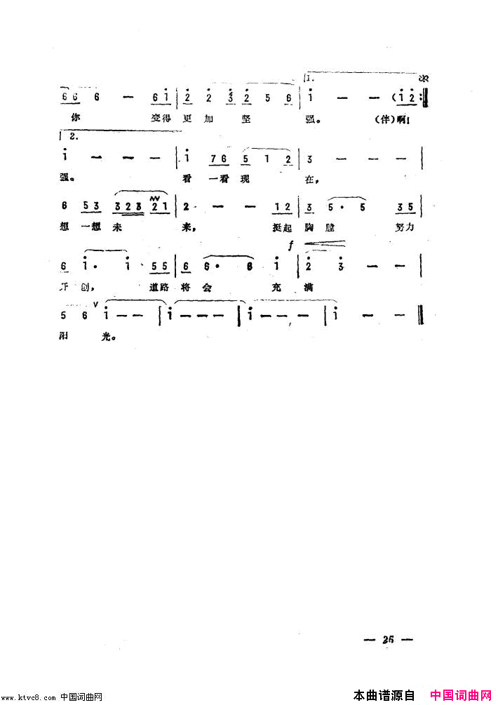 道路简谱-张伟进演唱-郭峰/郭峰词曲1