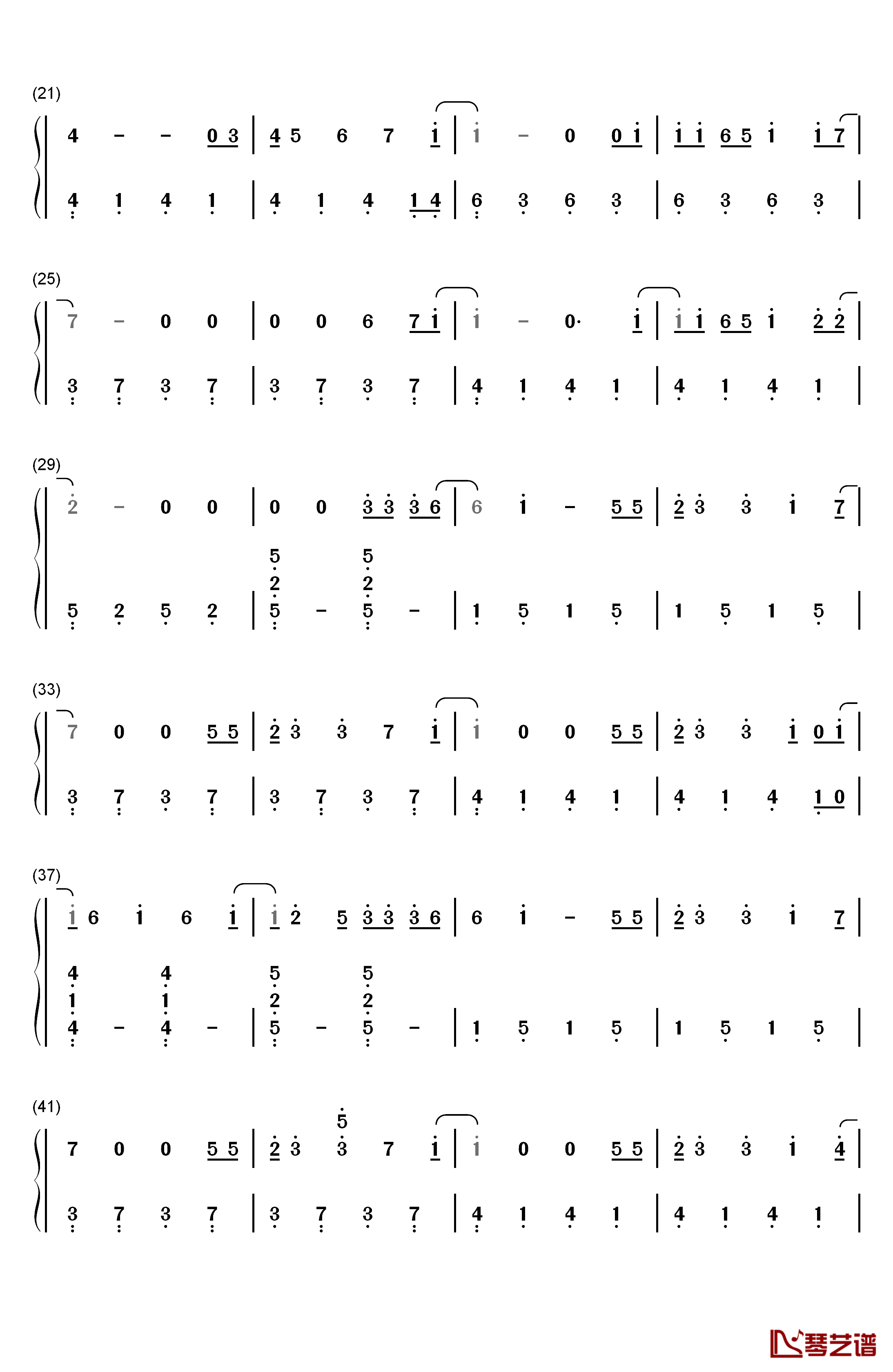 伟大的渺小钢琴简谱-数字双手-林俊杰2